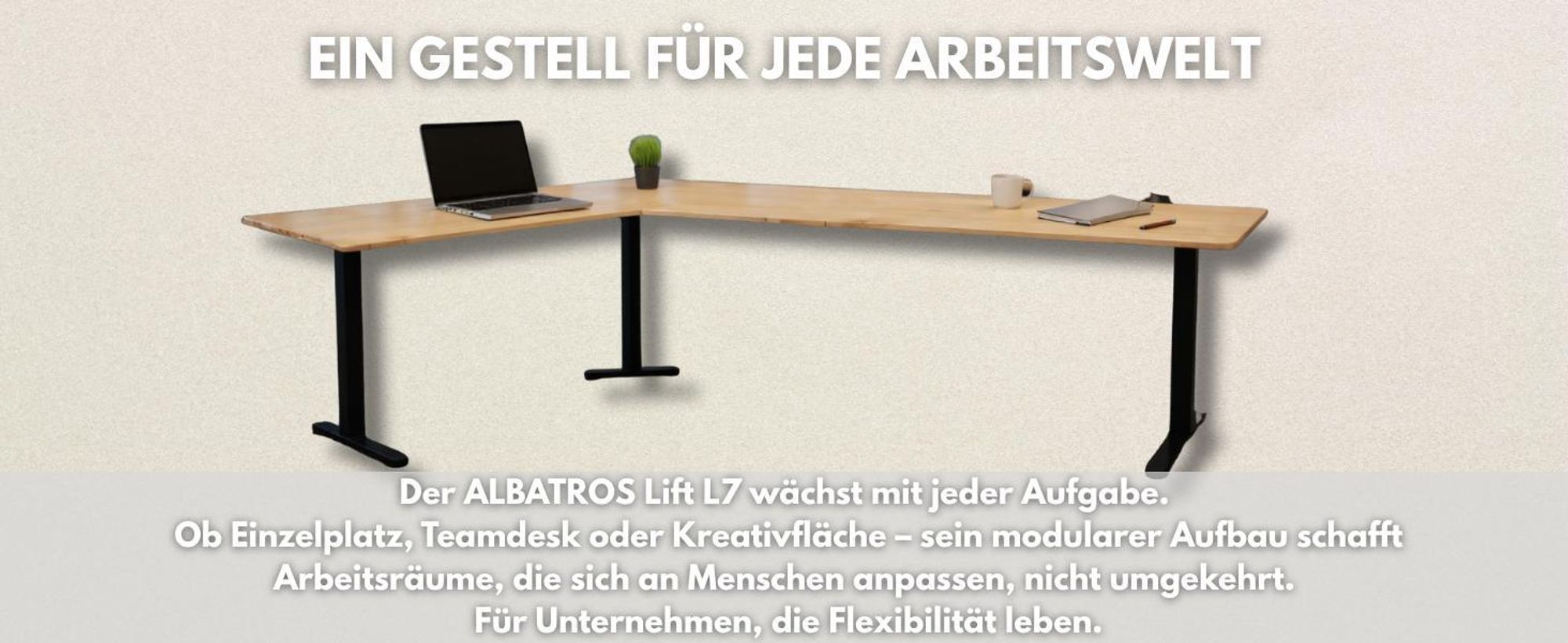 Albatros höhenverstellbares Schreibtisch Tischgestell elektrisch | LIFT S5 Schwarz | Gestell, Tischbeine, Tischfüße Metall | Display | 120Kg belastbar