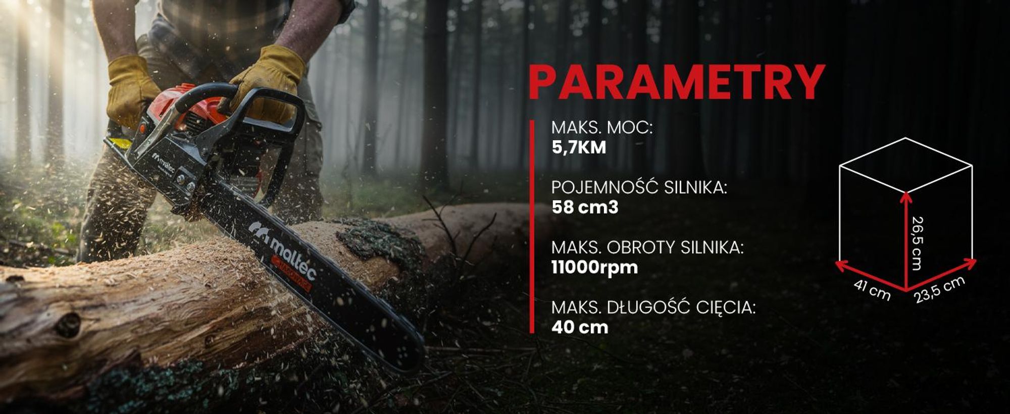 Piła Łańcuchowa Spalinowa Pilarka Prowadnice Olej 5,7km Duży Zestaw Mocna