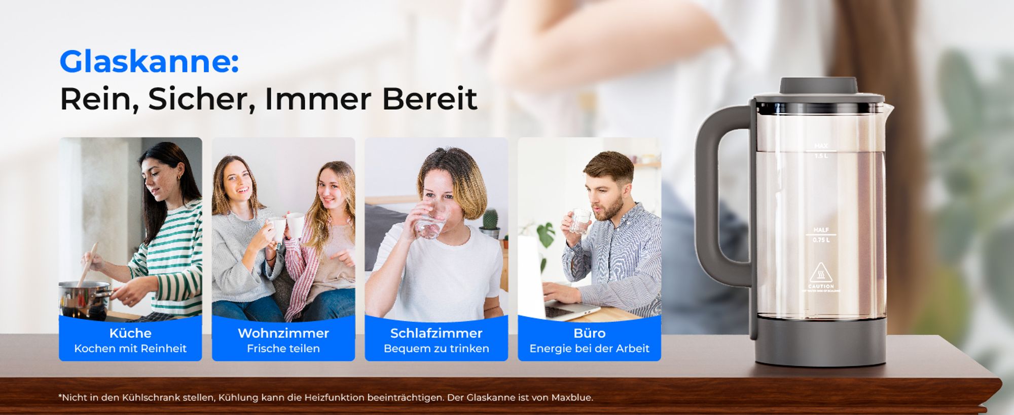 Waterdrop WD-M1 Heißwasser Umkehrosmose Tischwasserfiltersystem, 7 Temperaturoptionen, 6-stufige Reinigung, 3:1 Rein zum Abfluss, ohne Installation