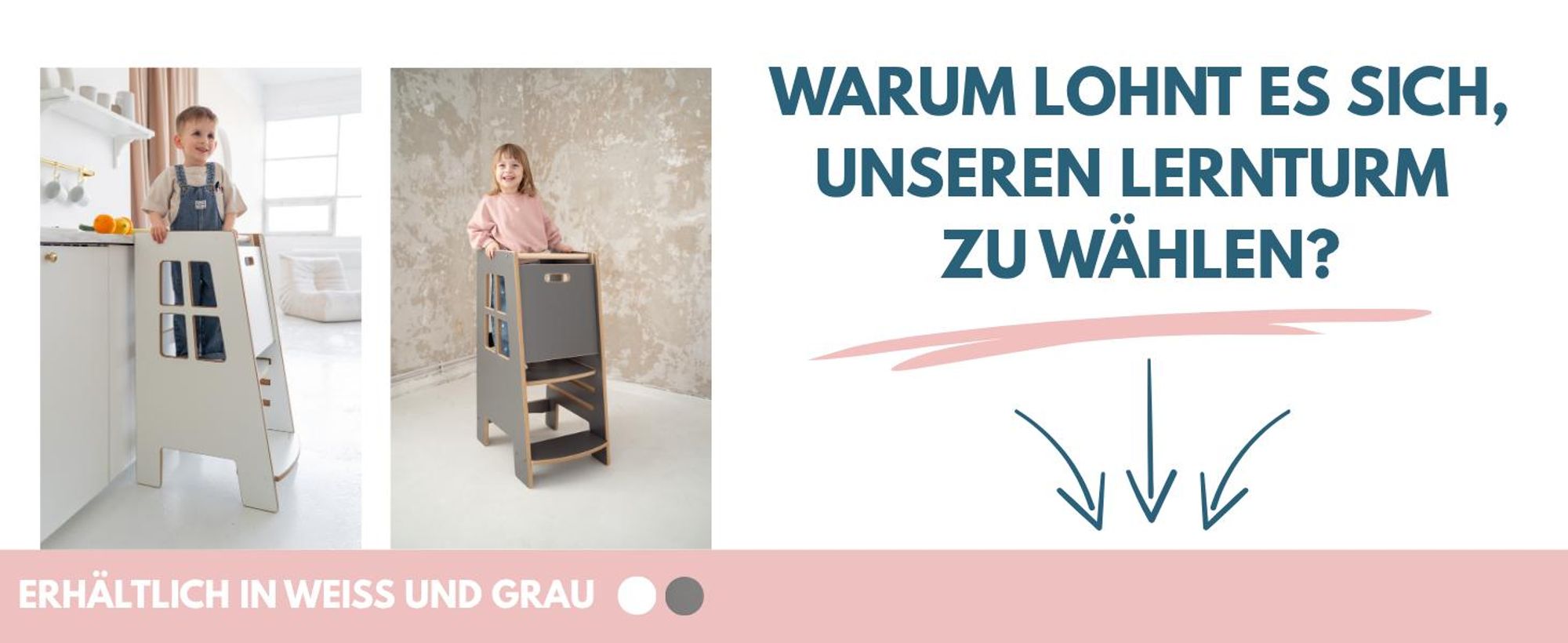 Kitchen Helper Extra Safe – sicherer und stabiler Lernturm für Kinder, höhenverstellbare Standfläche, robuste Konstruktion,