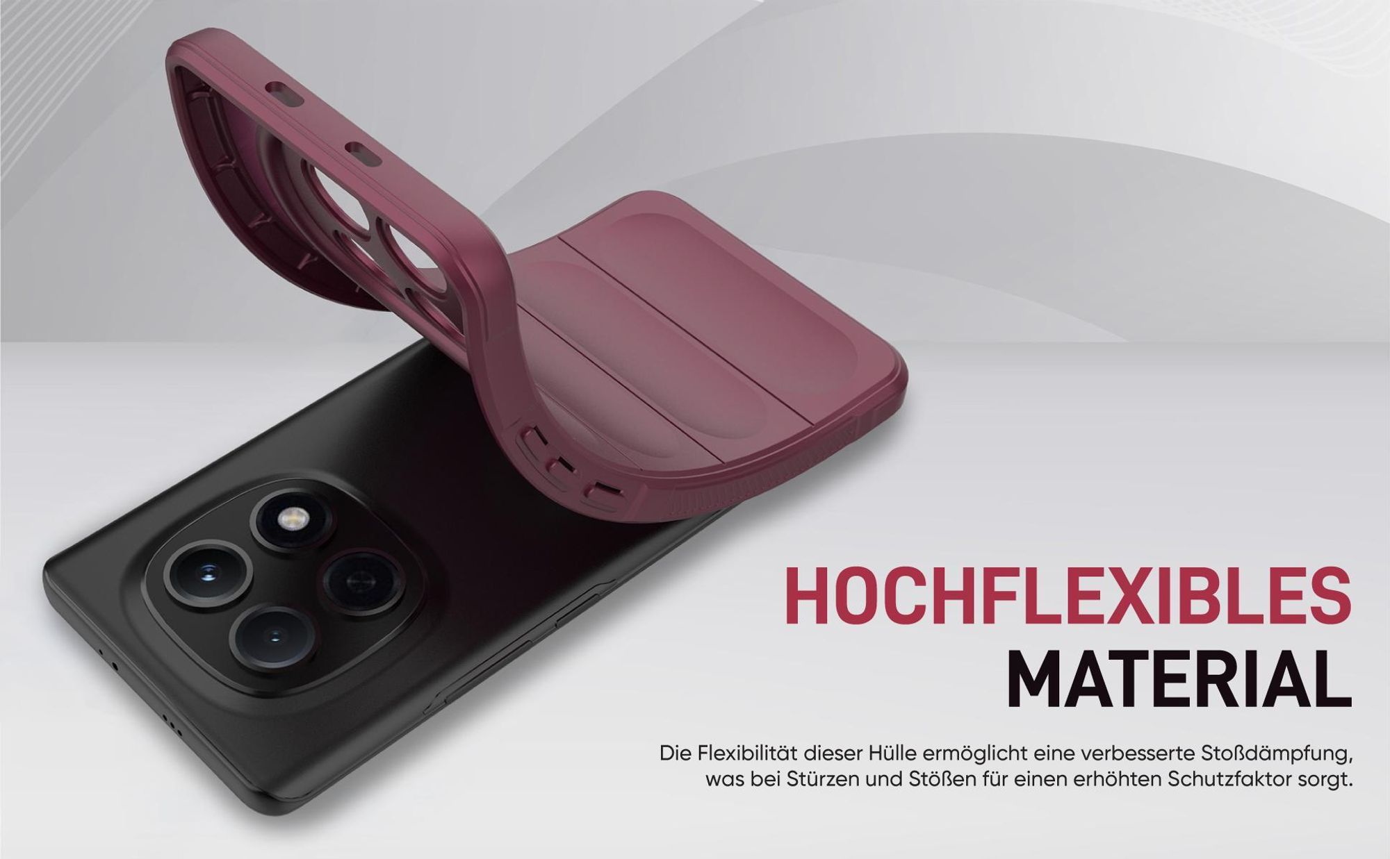 Stoßfestes und flexbiles Handy Case mit Griffzonen in Lila für Xiaomi Redmi Note 15 5G