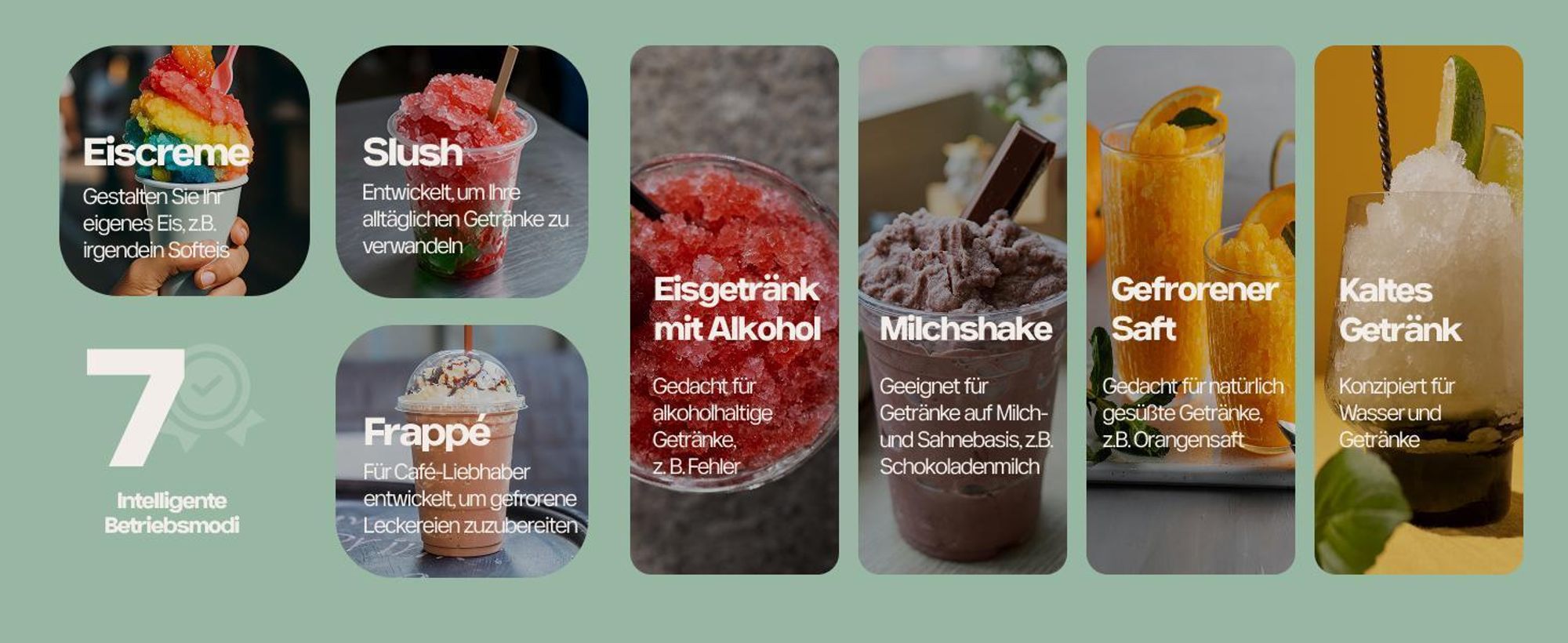 4Swiss SM026 SlushieMaster Eismaschine & Slush-Maker – 7in1 Profi-Gerät für Slushies, Frozen Cocktails, Softeis & Frappé, 1,8L Kapazität, Selbstreinig