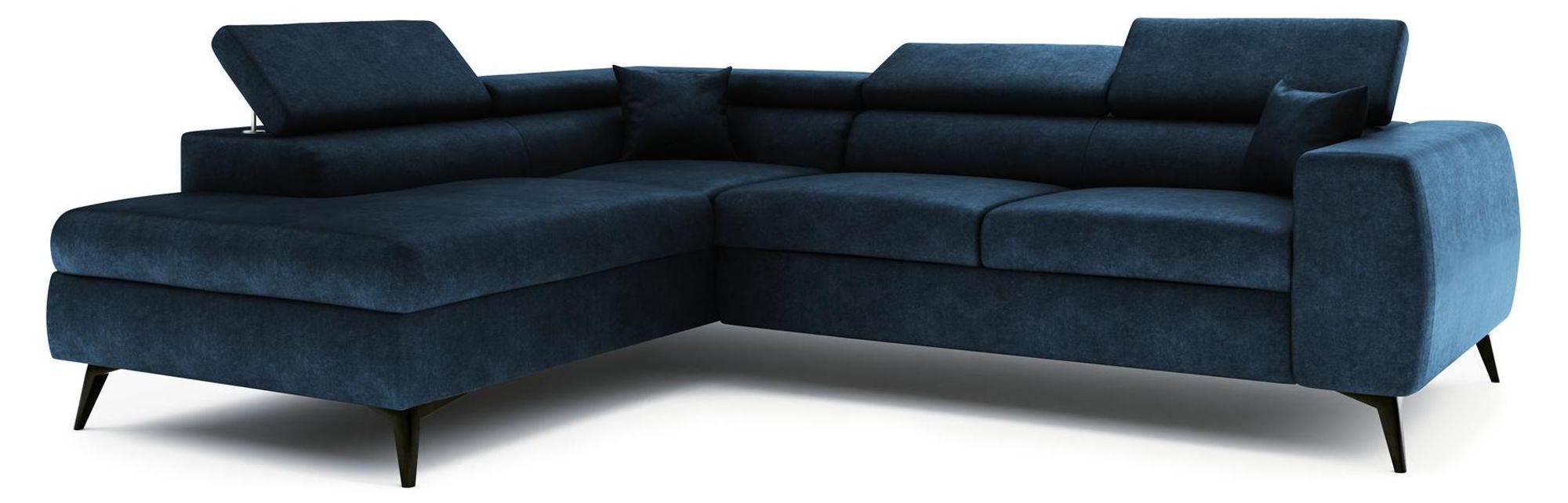 Ecksofa BIANCO in Blau mit Schlaffunktion für moderne Wohnzimmer