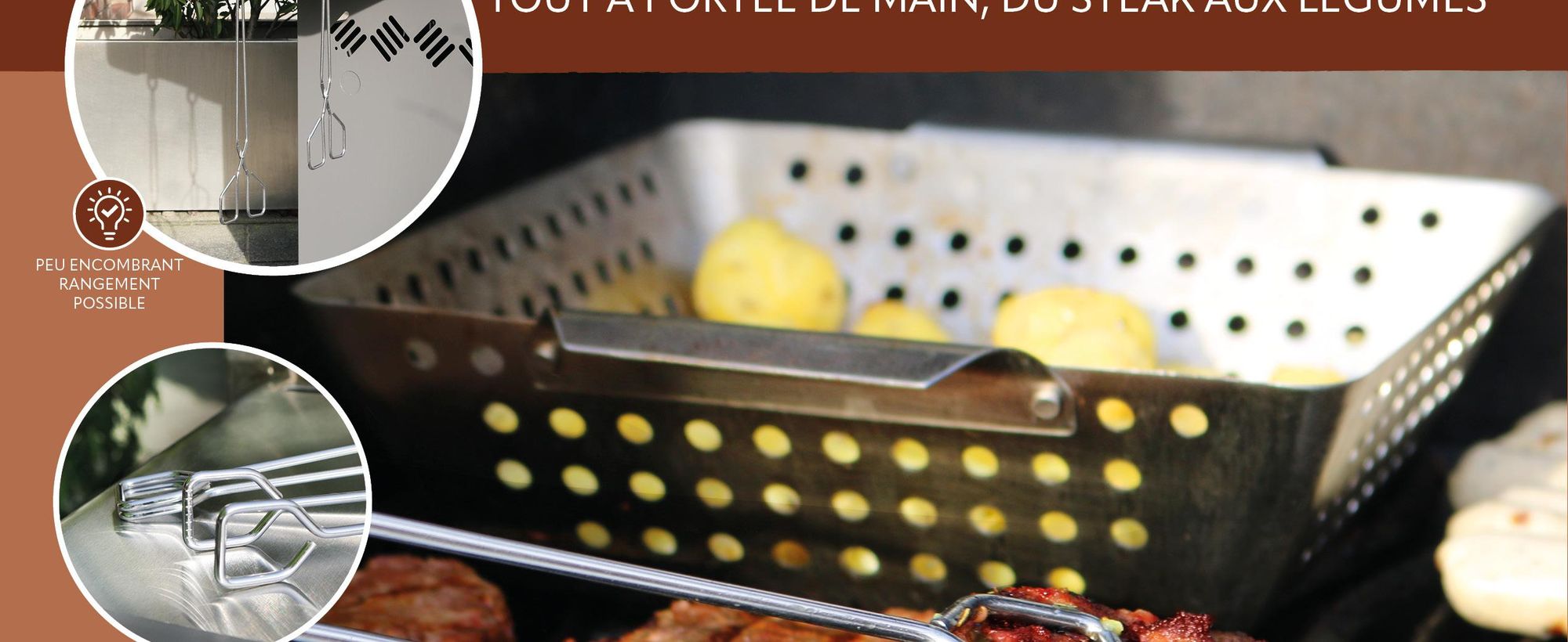 Ustensiles de barbecue sur le barbecue