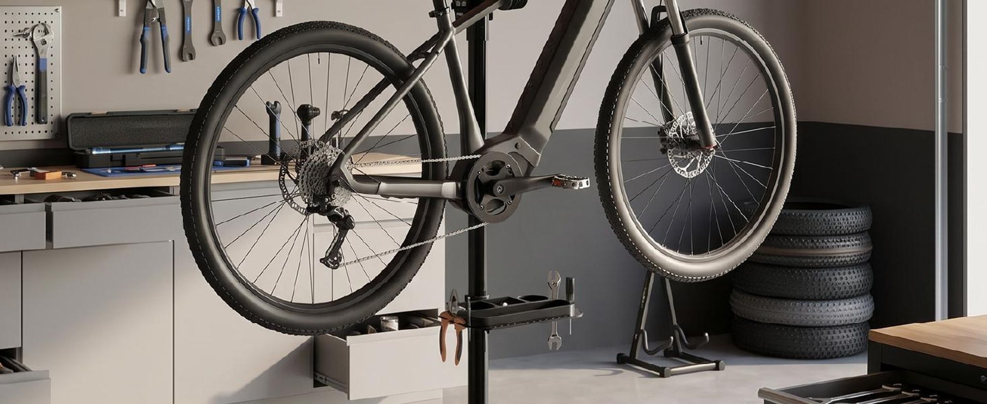 Juskys Klappbarer Fahrrad Reparaturständer - höhenverstellbar, bis 50 kg, lackschonende Gummibeschichtung