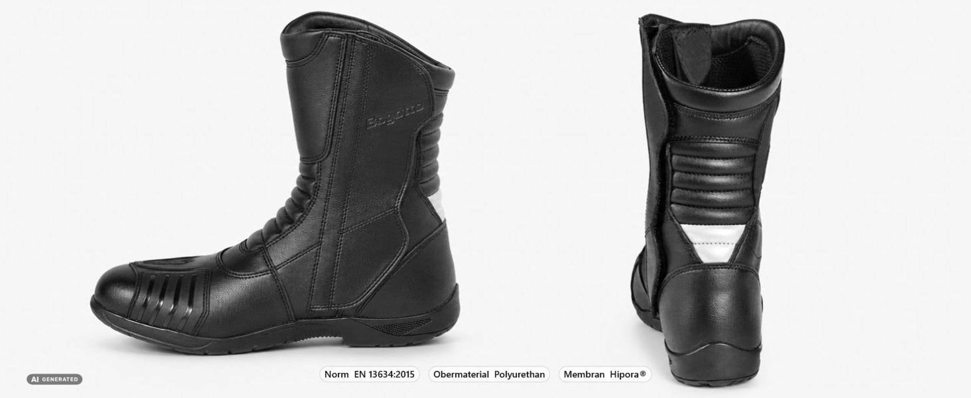 Bogotto Andamos wasserdichte Motorradstiefel, schwarz, 45