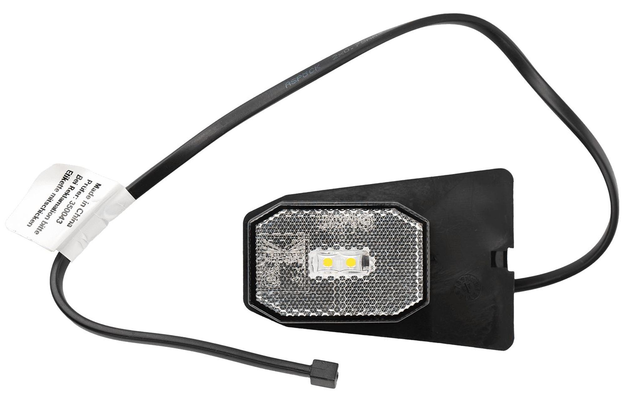 ASPÖCK FLEXIPOINT LED Umrissleuchte universal 12 V 65x 44x 28 mm IP6K9K E24 ADR Zone 2 mit Halterung 0,5 m Kabel für Anhänger