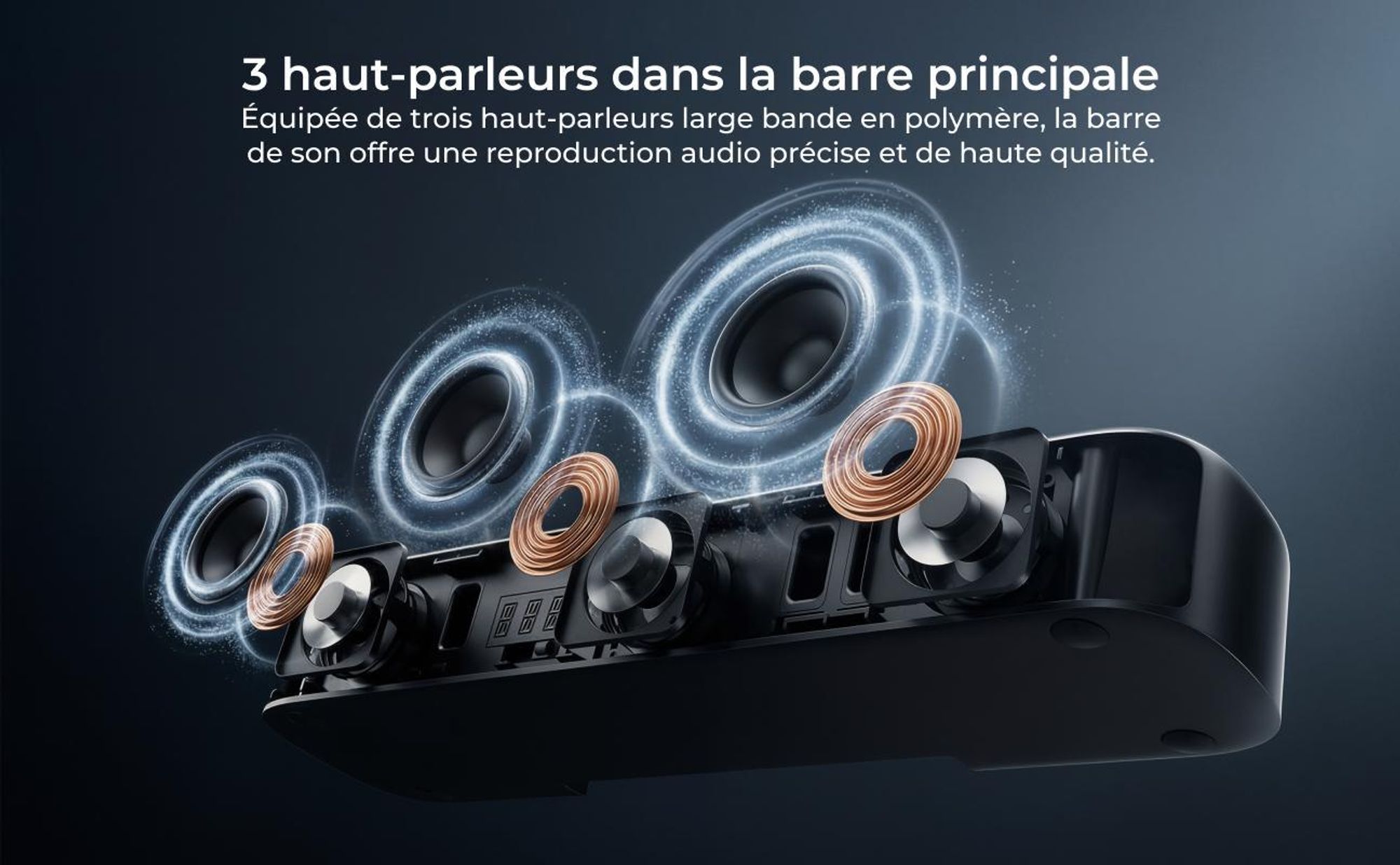 ULTIMEA Aura S5T Barre de son 7.1 Dolby Atmos avec caisson de basses, système audio surround, contrôle via application, 4 enceintes surround, 420 W
