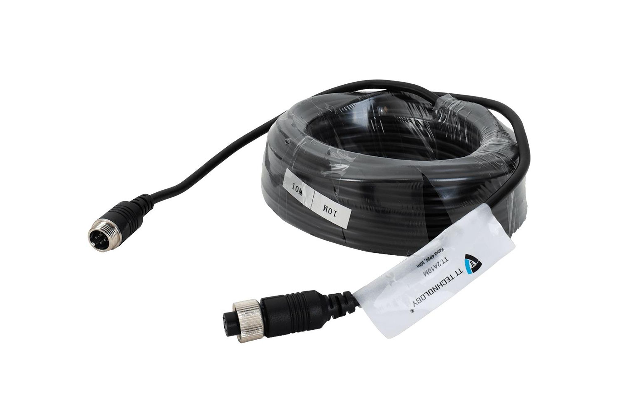 TT Technology 4-PIN Rückfahrkamera-Kabel 10 m, geschirmtes TT.2A10M Verlängerungskabel für Traktor, LKW, Bagger und Busse