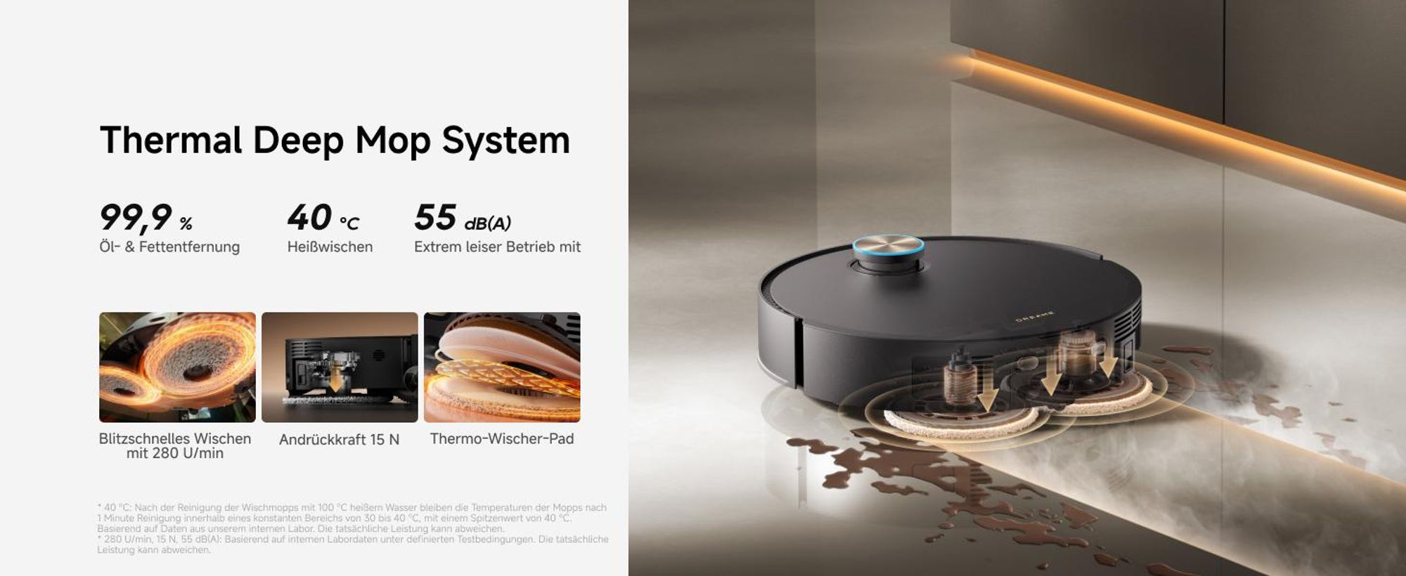 Dreame X60 Pro Ultra Complete Staubsauger Roboter mit Wischfunktion,42kPa Saugkraft,Doppelter UltraExtend-Arm,Zwei KI-Kameras,Selbstreinigung,Grau
