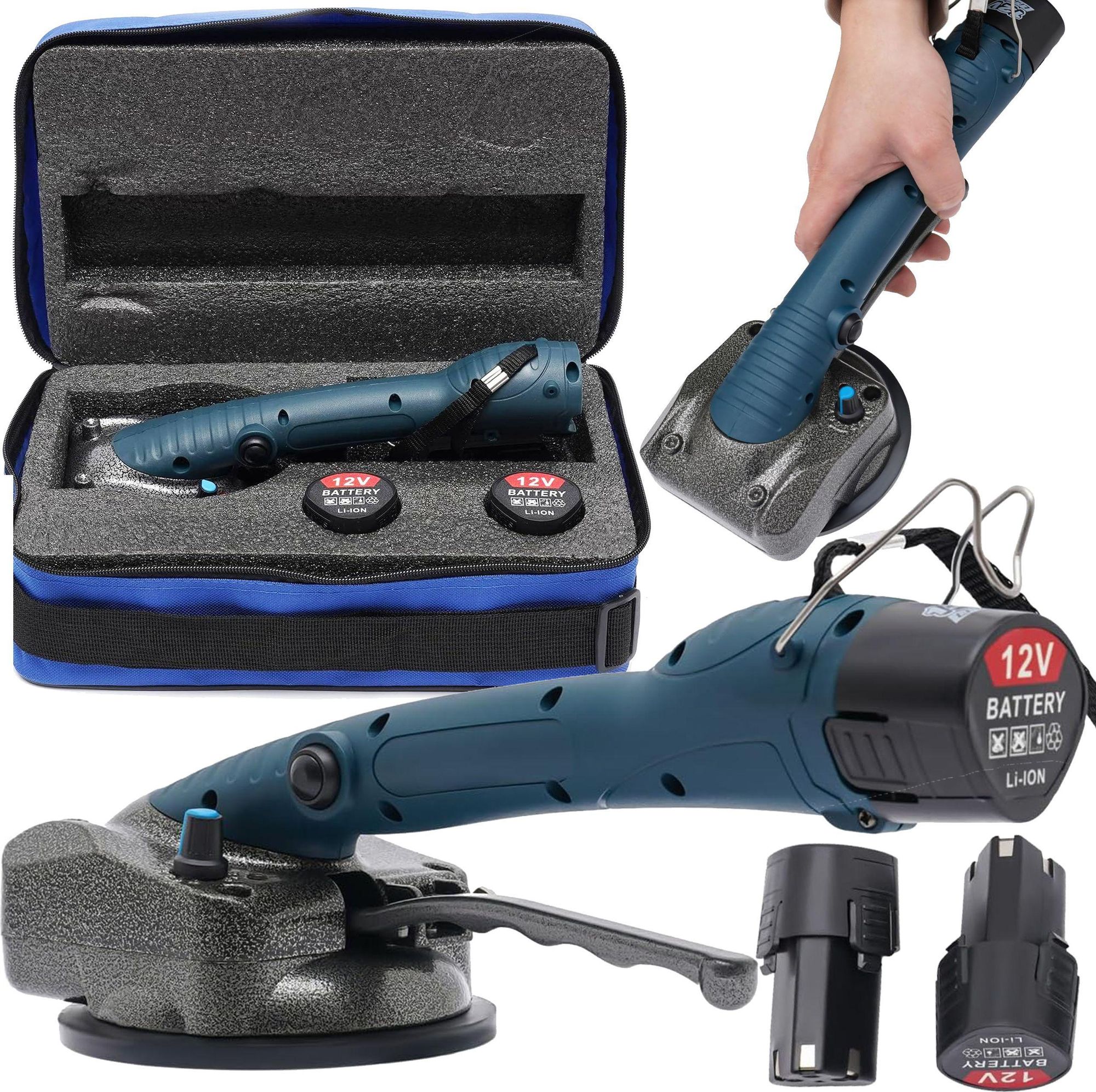 Vibrations-Saugnapf für Fliesen, 2000 mAh, 12 V + Etui KD10769
