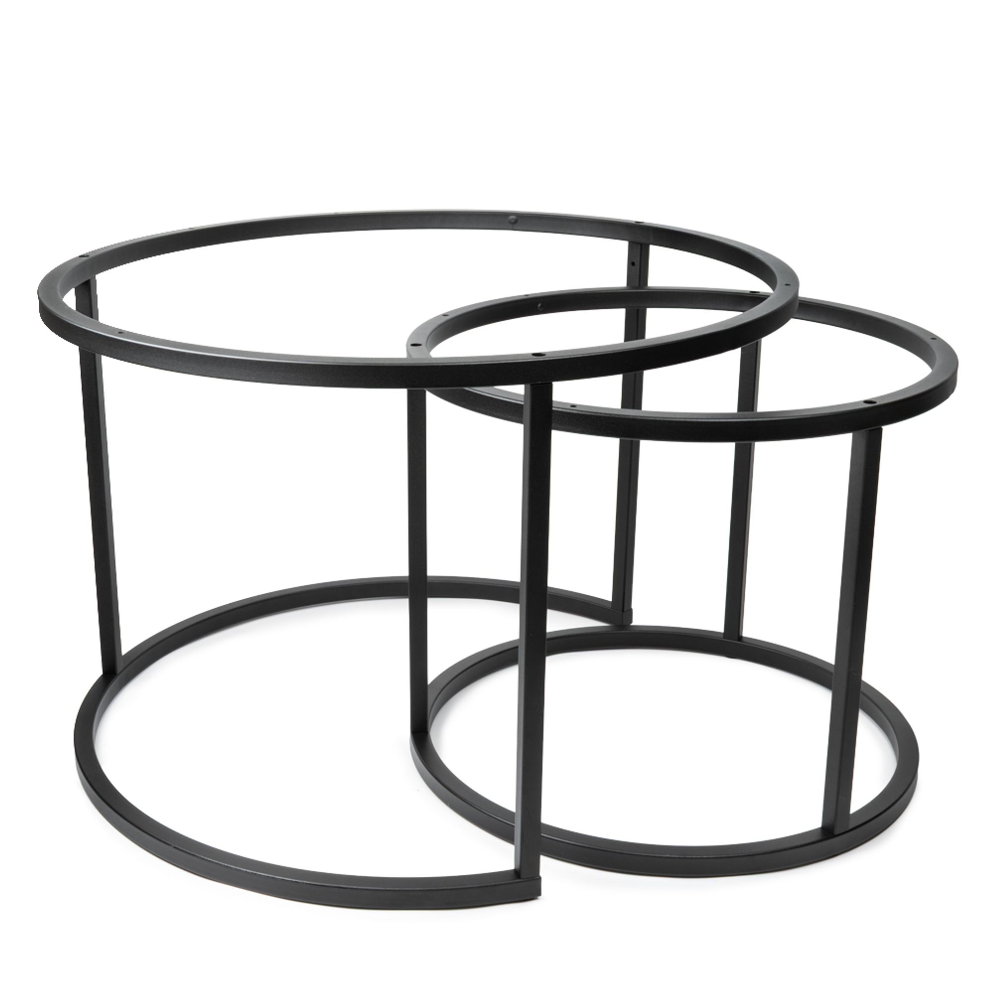 Rund Tischgestell Stabil Metallgestell Ø70cm + Ø50cm Schwarz ohne Tischplatte