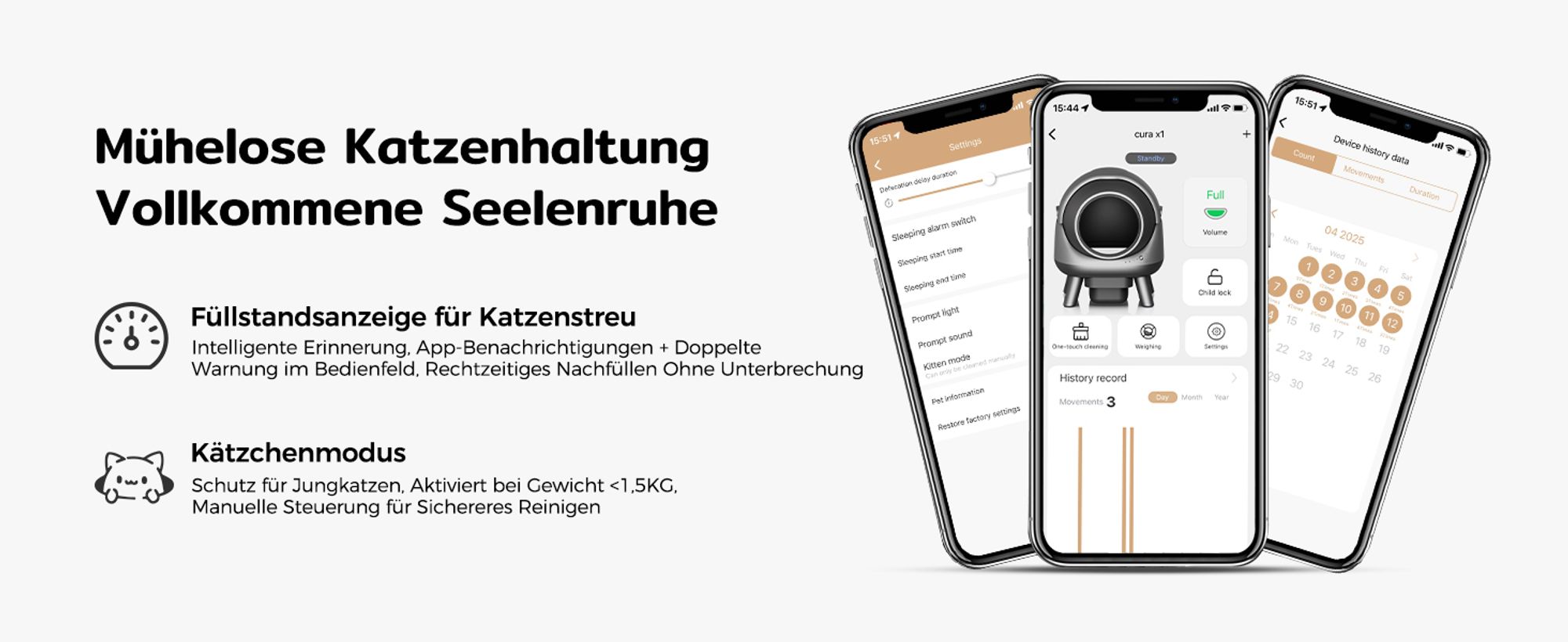Amicura X1 Katzenklo Selbstreinigend mit App-Steuerung, Sicherheitssensor (Anti-Pinch) Elektronisches Katzenklo, XXL Geruchsdichter Abfallbehälter