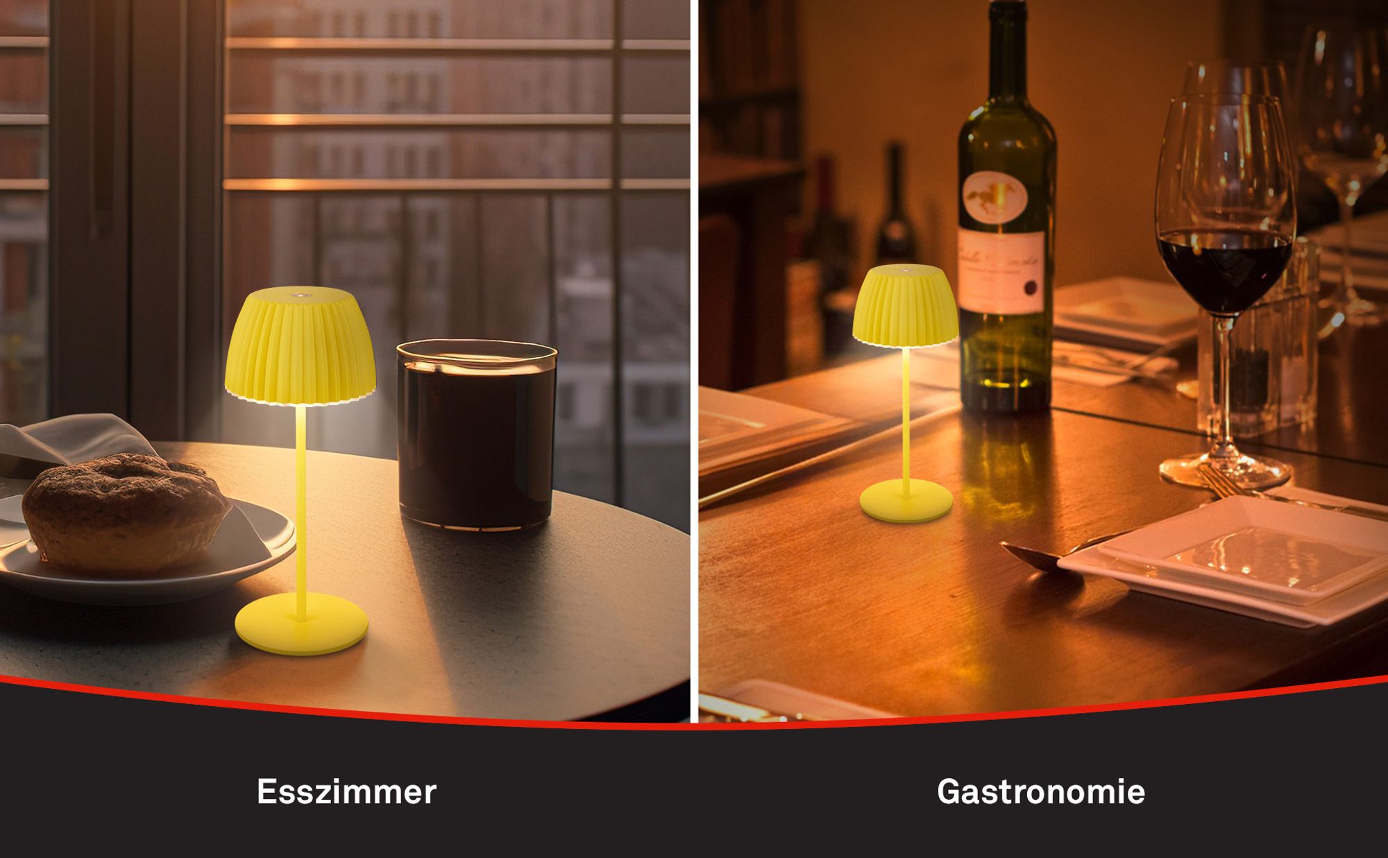 Mini LED Tischlampe Akku Tischleuchte Dimmbar Kabellos Touch IP44 Zitrone