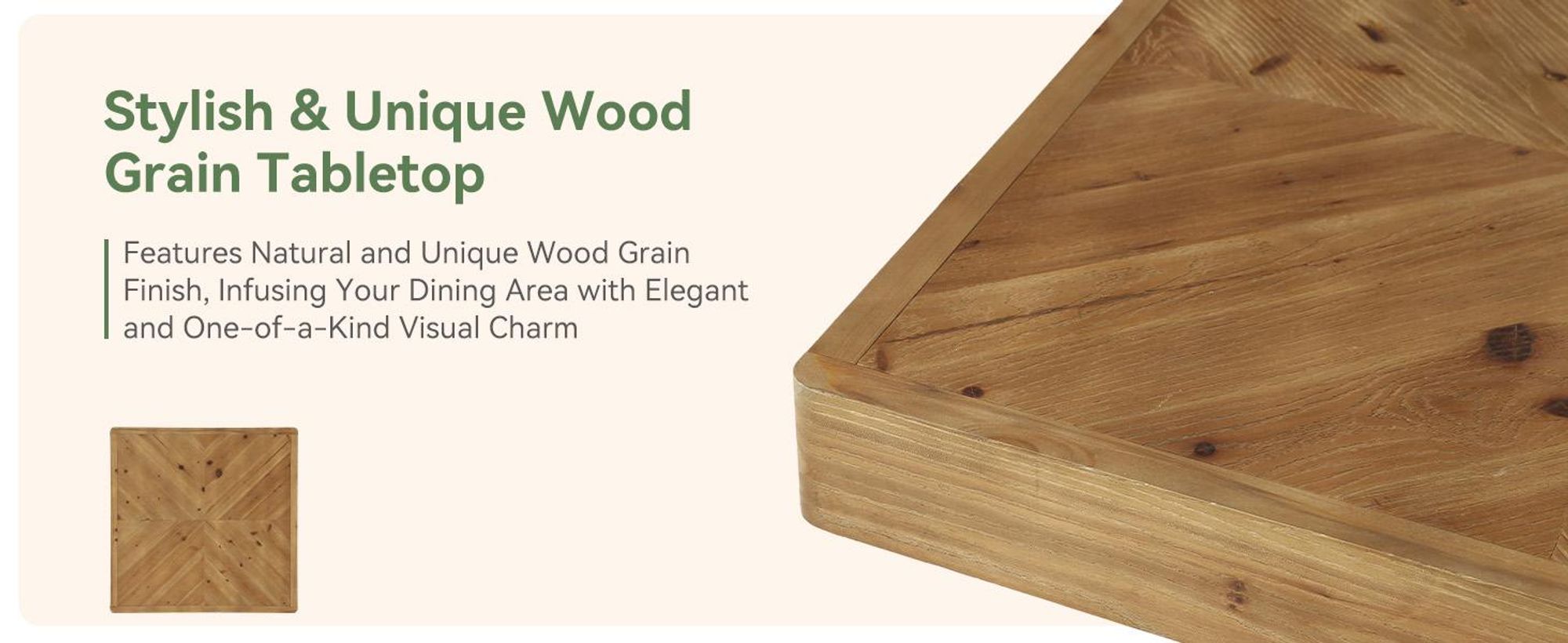 Tribesigns Esstisch Küchentisch Holz für 2–4 Personen, 80 cm Esszimmertisch klein quadratisch Küchentisch für kleine Räume,für Esszimmer, Wohnzimmer