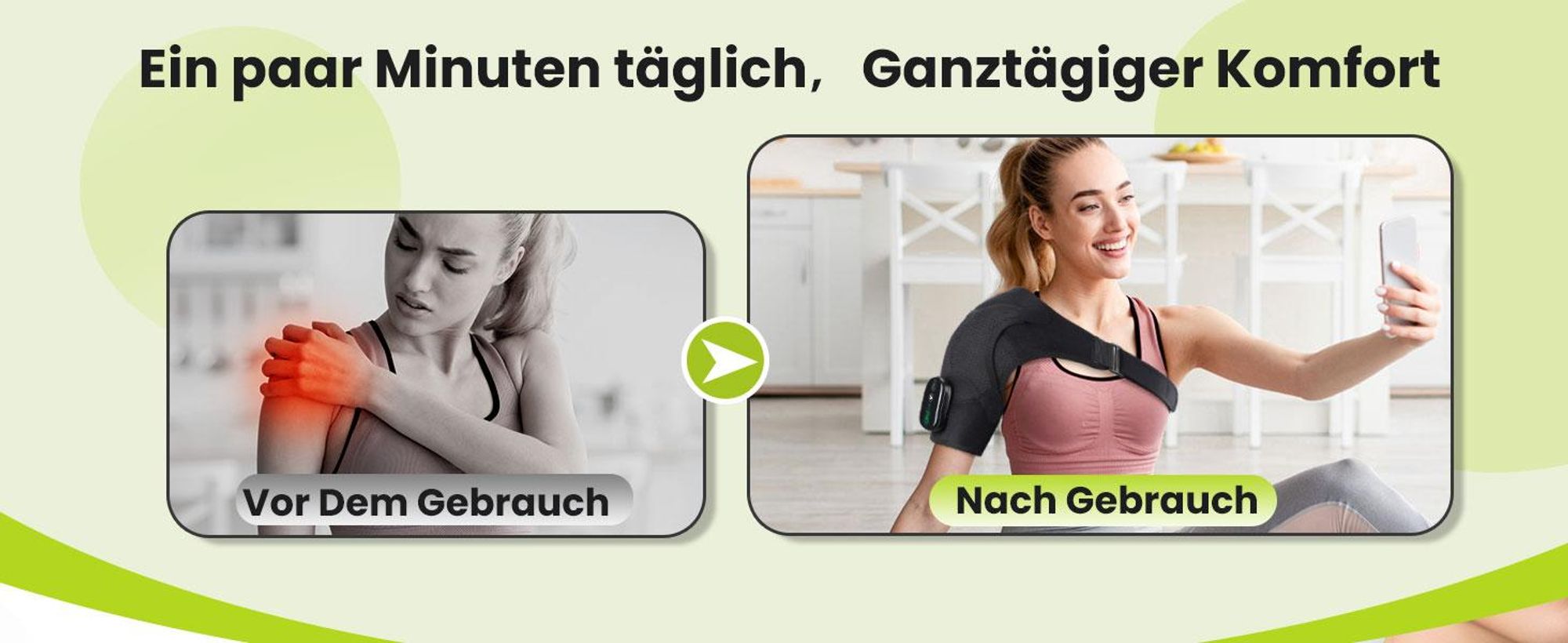 Schulterbandage,Kabellose Beheizte Schultermassageauflage,Schulterbandage Mit 3-Stufiger Wärme- Und Vibrationsfunktion,Touchscreen-Steuerung,5000mAh