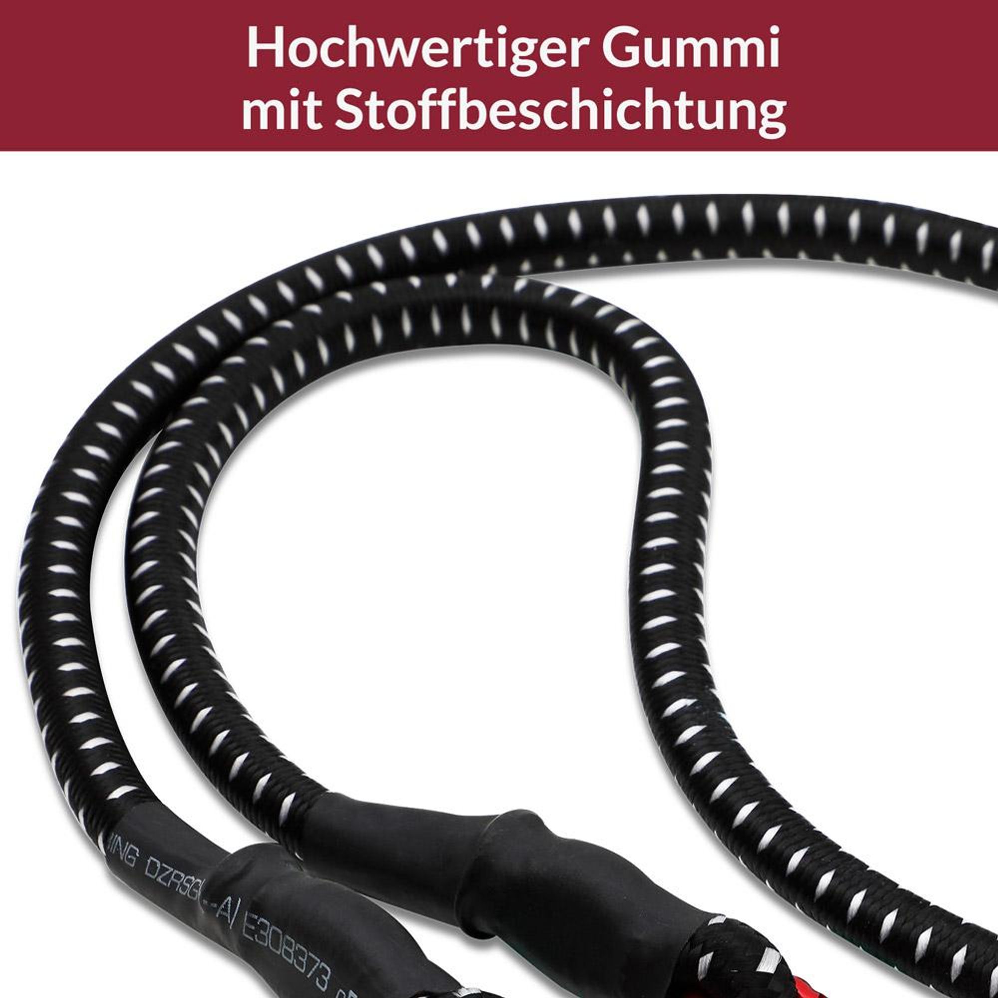 DEUBA 2x Spanngummi mit Karabiner Haken Gepäckspanner Expander 100 cm