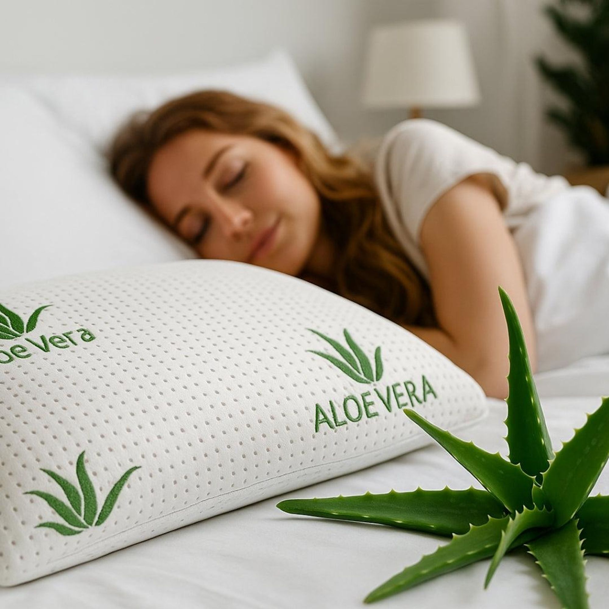 hERZtal Aloe Vera Memory-Schaum Kissen 80x40x15cm – Produktbild