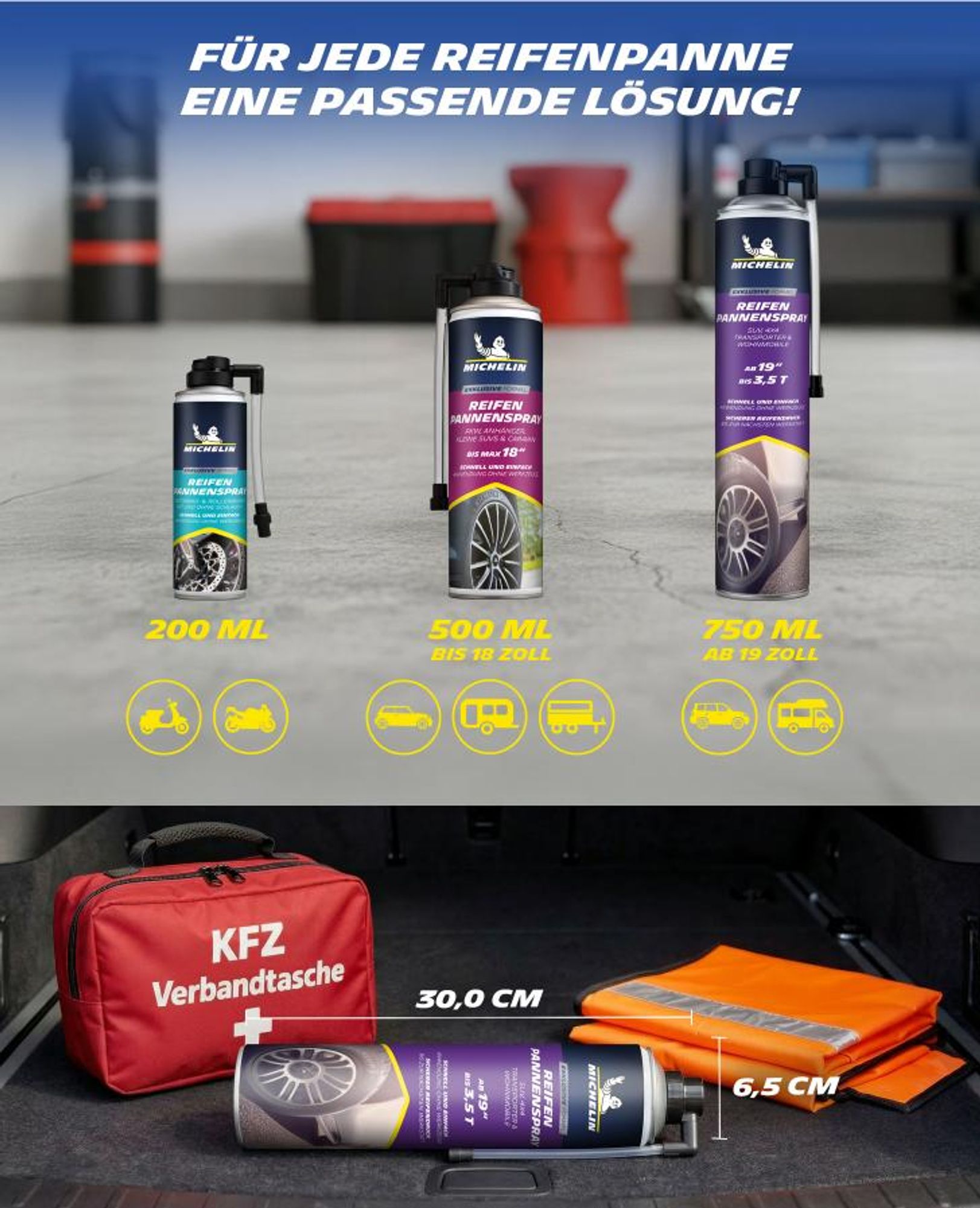 MICHELIN Reifenpannenspray 750 ml für SUV und Transporter, RDKS-kompatibel