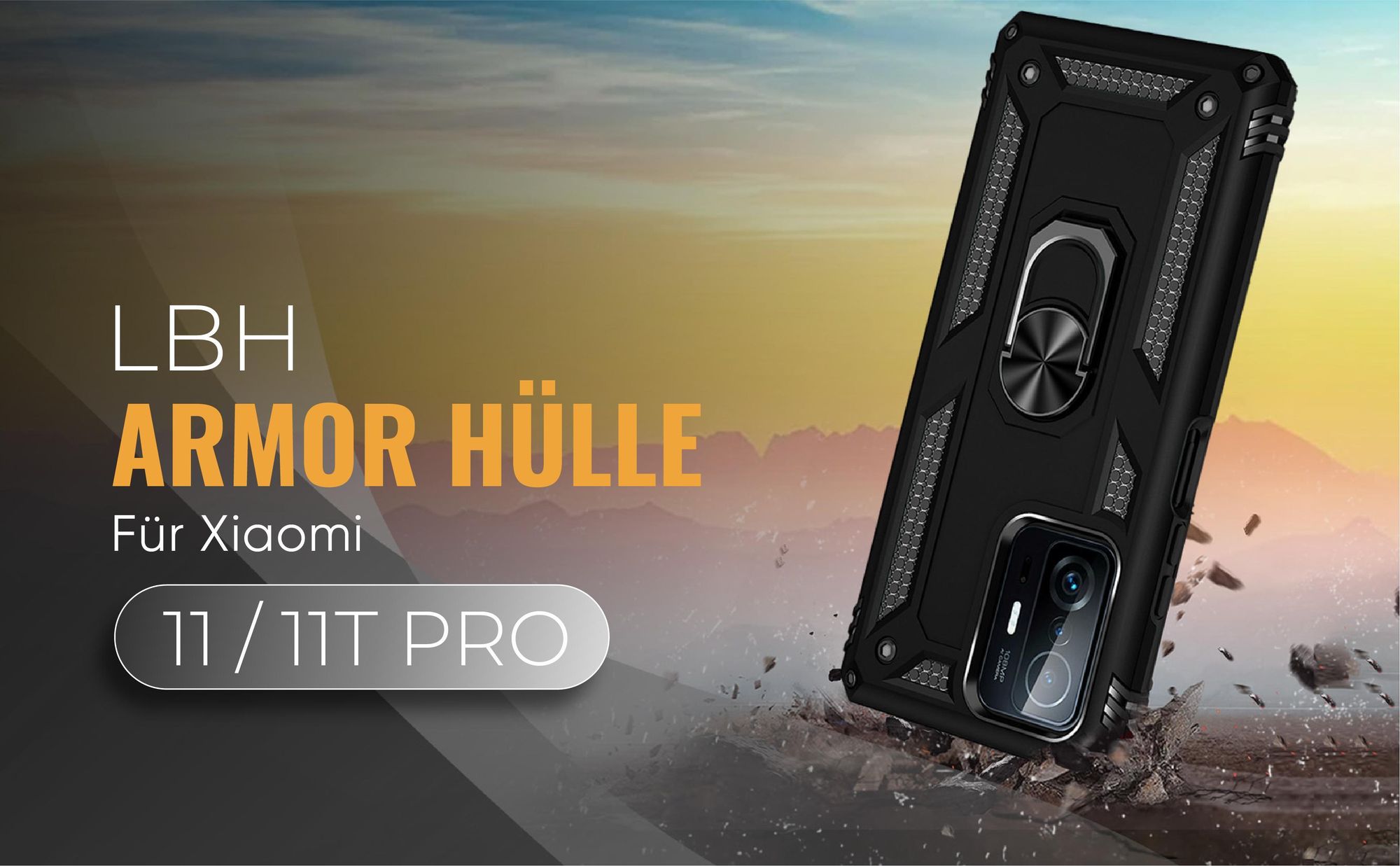 Schwarze Outdoorhülle für Xiaomi 11T / 11T Pro