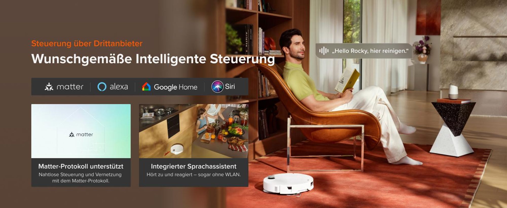 Roborock Saros 20 Neo Set Saugroboter mit Wischfunktion, 36.000 Pa, Dual Zero-Tangle-System, FlexiArm Technologie 100°C Heißwasser-Moppwäsche, Weiß