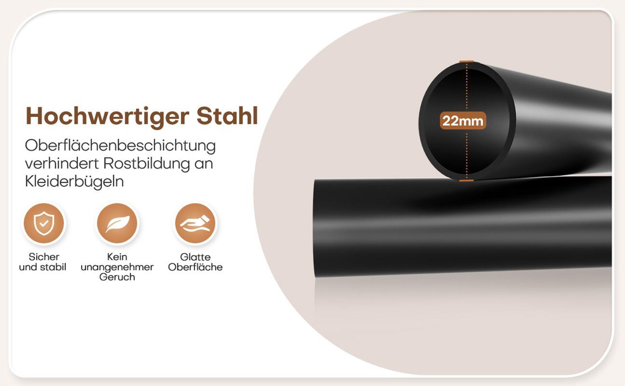 YORBAY Kleiderständer Garderobenständer auf Rollen, bis 50 kg belastbar Höhe verstellbar, 132cm breit, Schwarz