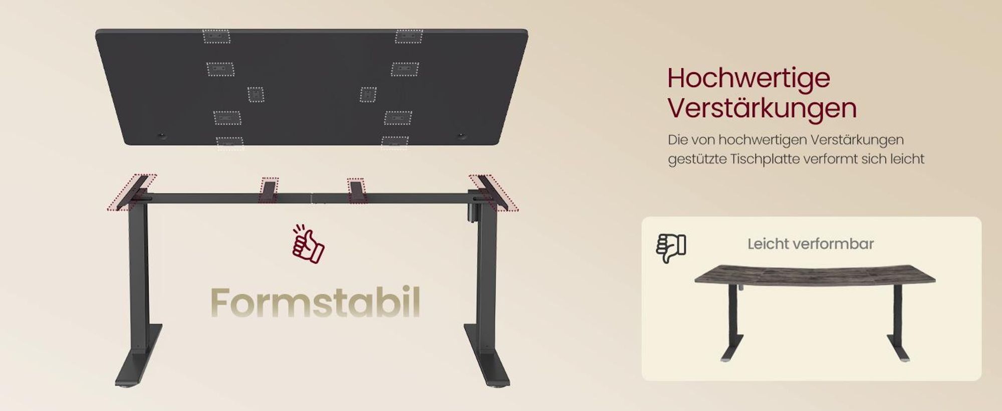 VASAGLE Höhenverstellbarer Schreibtisch, 160 cm, USB-C-Anschluss, Ablage für Steckdosenleiste, Erinnerung bei langem Sitzen, 3 Speichertasten