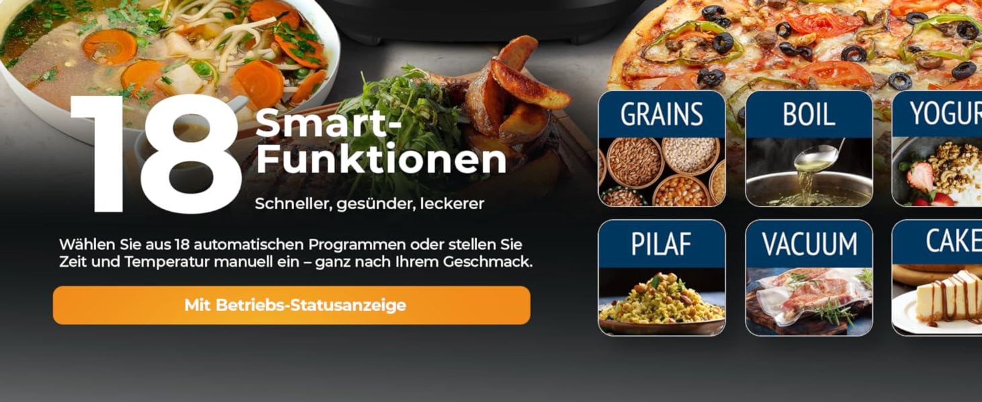 Balter Reiskocher, Multikocher 4L mit 18 Programmen & Warmhaltefunktion, Dampfgarer, Touch-Bedienfeld, Fuzzy-Logic, Premium-Topf, Klein, Schwarz