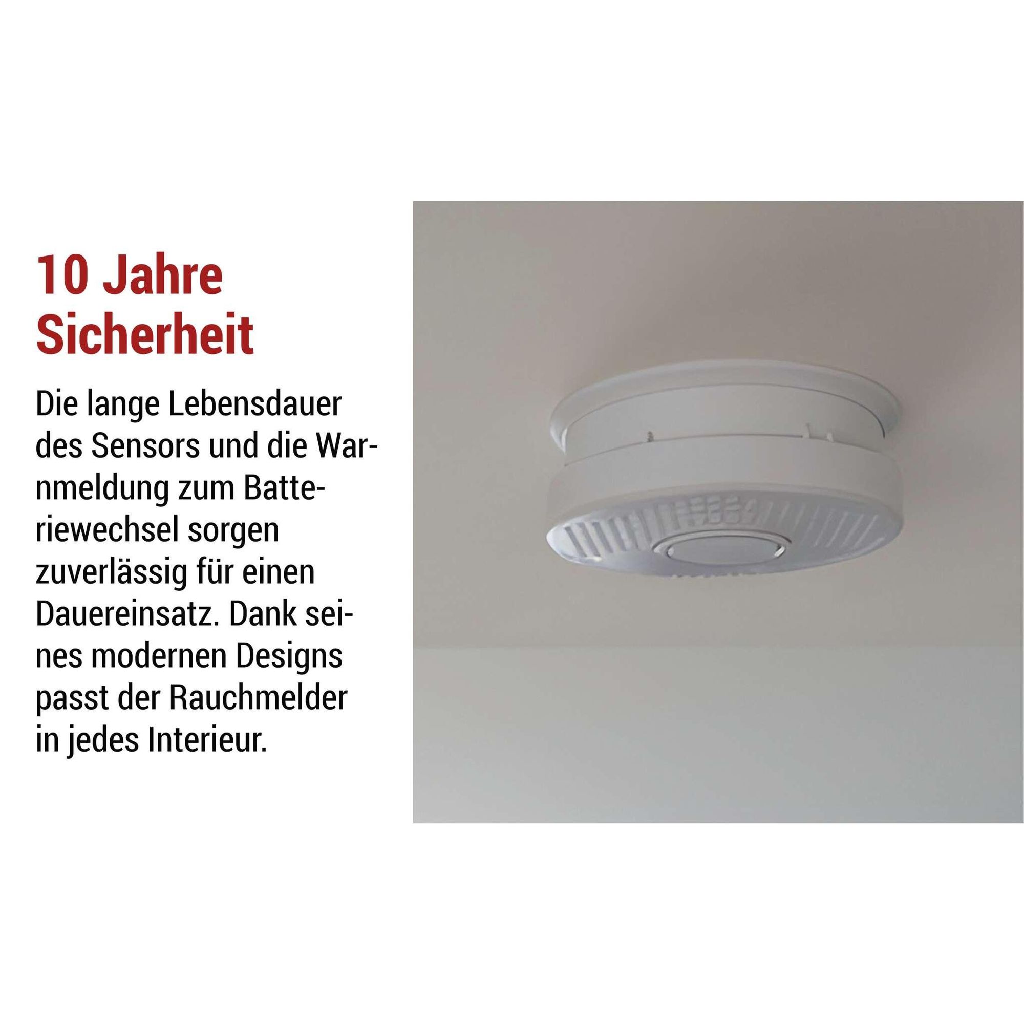 EMOS Rauchmelder zur Decken- und Wandmontage, Akustische Signalisation 85dB, optische LED Warnmeldung, 10 Jahre Lebensdauer, inkl. Batterie, P56503X