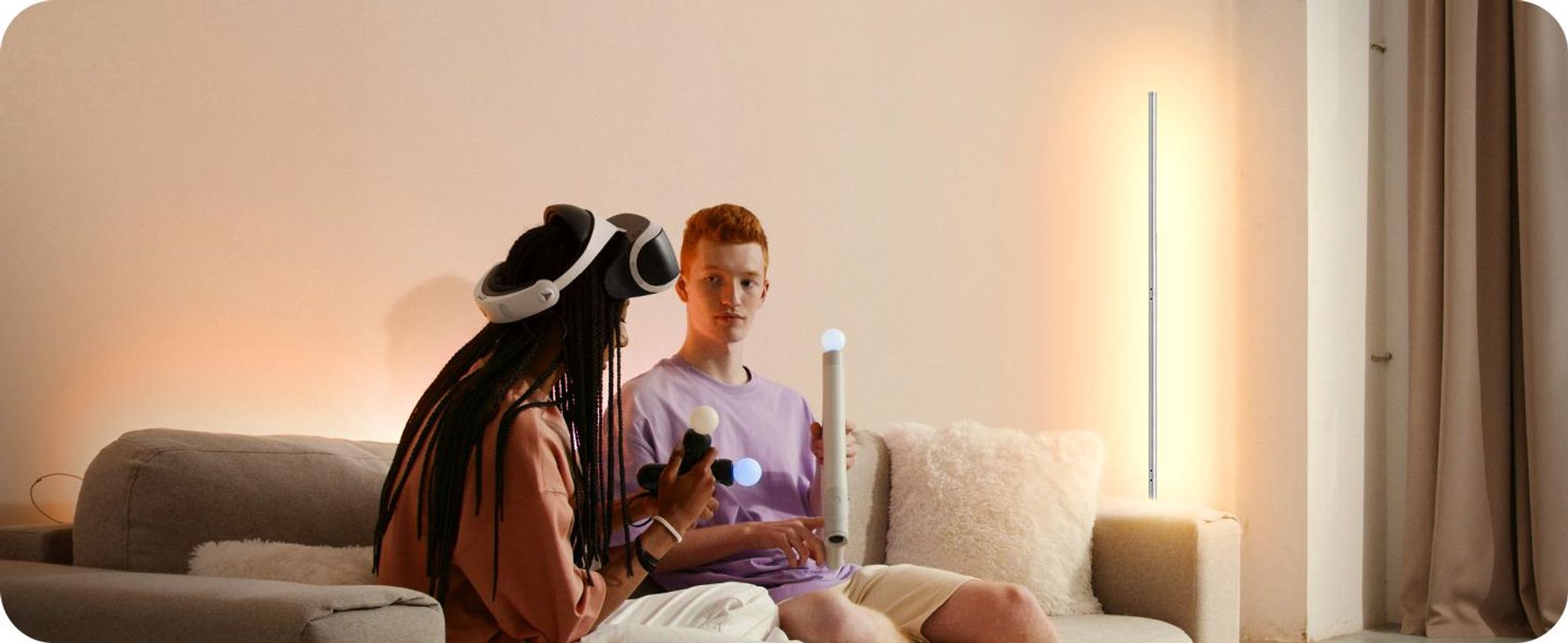 EDISHINE Stehlampe höhenverstellbar, LED Stehleuchte Dimmbar Wohnzimmer, Silber