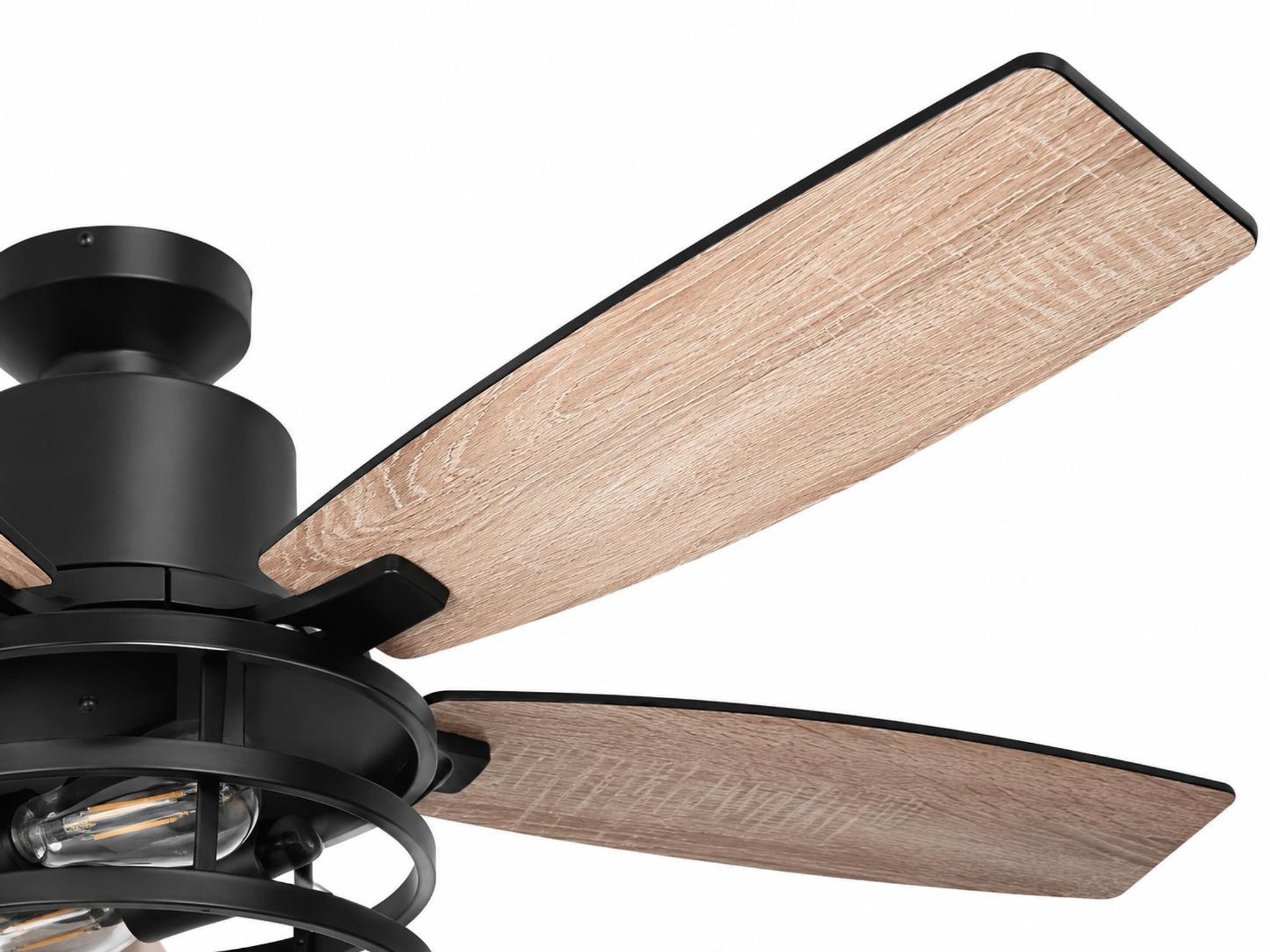 Ø112 cm Deckenventilator mit Licht und Fernbedienung Industrie Käfig-Design Leise DC Motor 5 Wendbare Flügel Deckenlüfter für Schlafzimmer Wohnzimmer