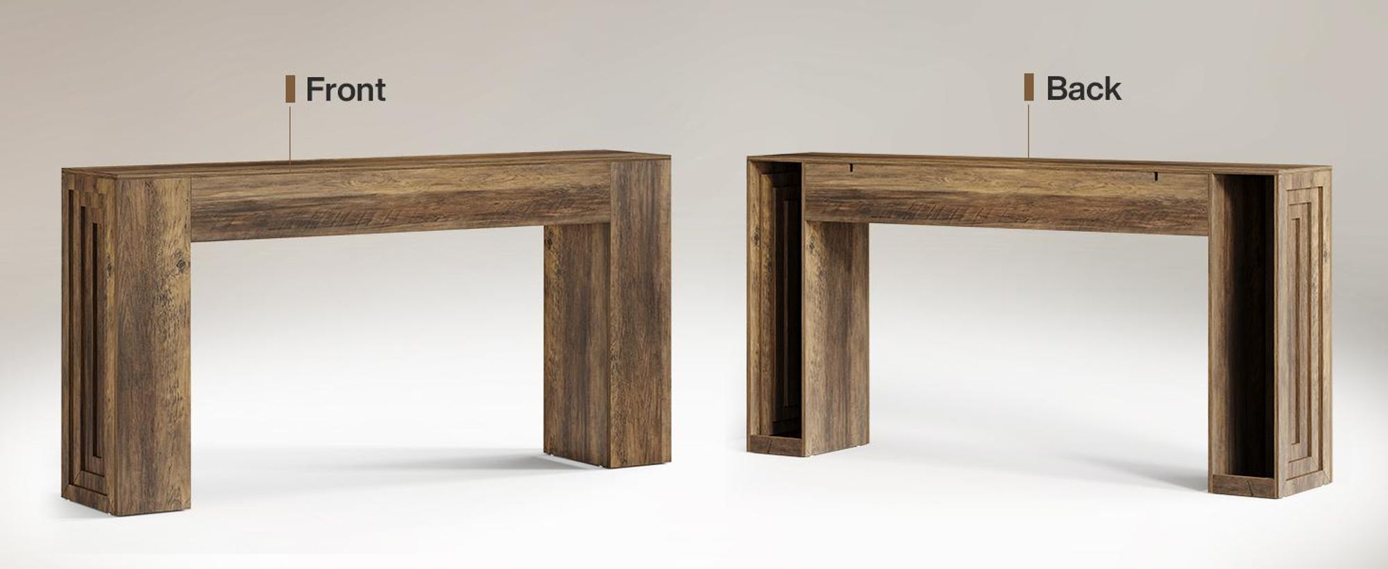 Tribesigns Konsolentisch, 160 cm lang Eingangstisch, schmaler Sofatisch im Landhausstil für Wohnzimmer, Eingangsbereich, Flur, Foyer, Naturbraun