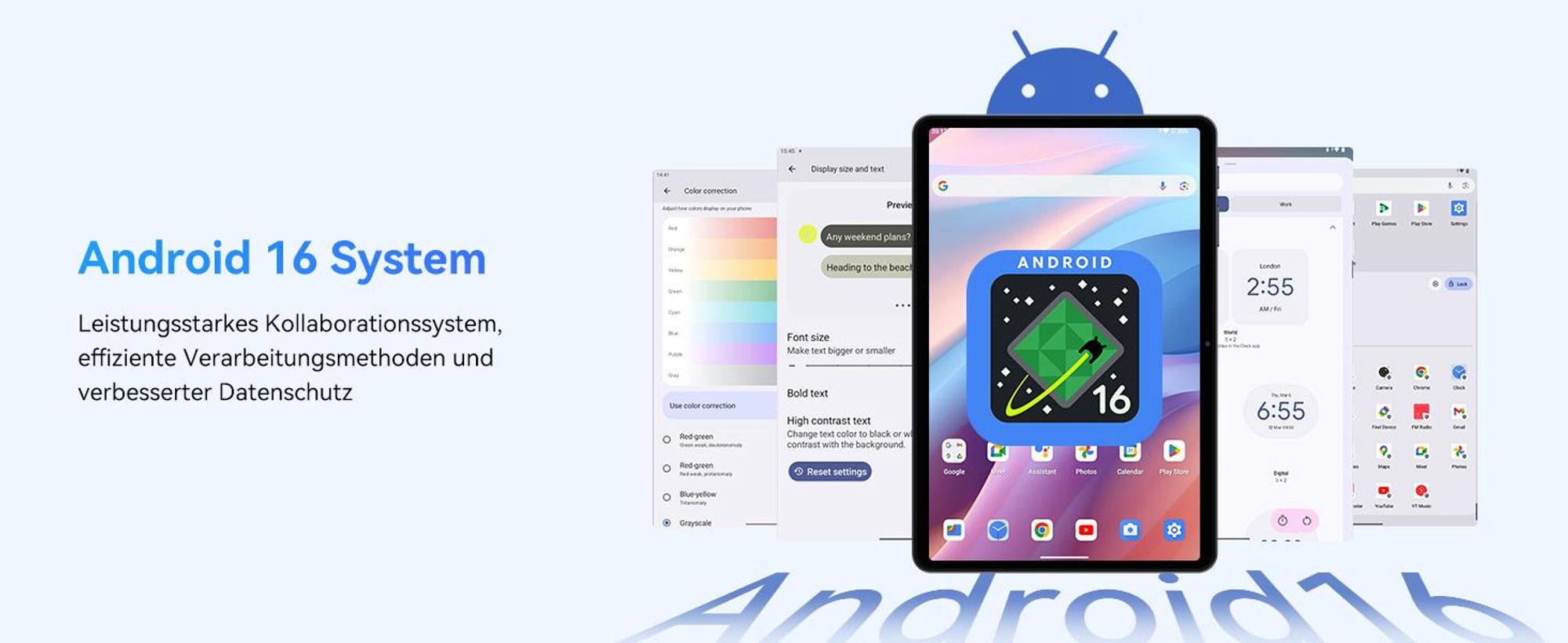 TABWEE T80 Tablet(18GB+128GB) ,10 Zoll,Android16,6000mAh,mit Tastatur Maus Stift Schutzhülle Ständer Schutzfolie, Face ID,BT5.0, 5G WiFi, Gemini AI
