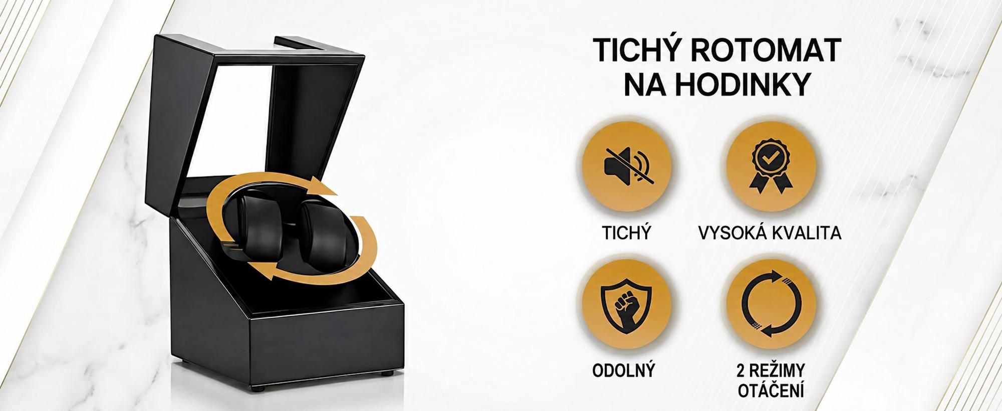 Olvy natahovač hodinek pro 2 hodinky, Watchwinder Extrémně tichý motor, Měkký polštářek na hodinky, Natahovač hodinek