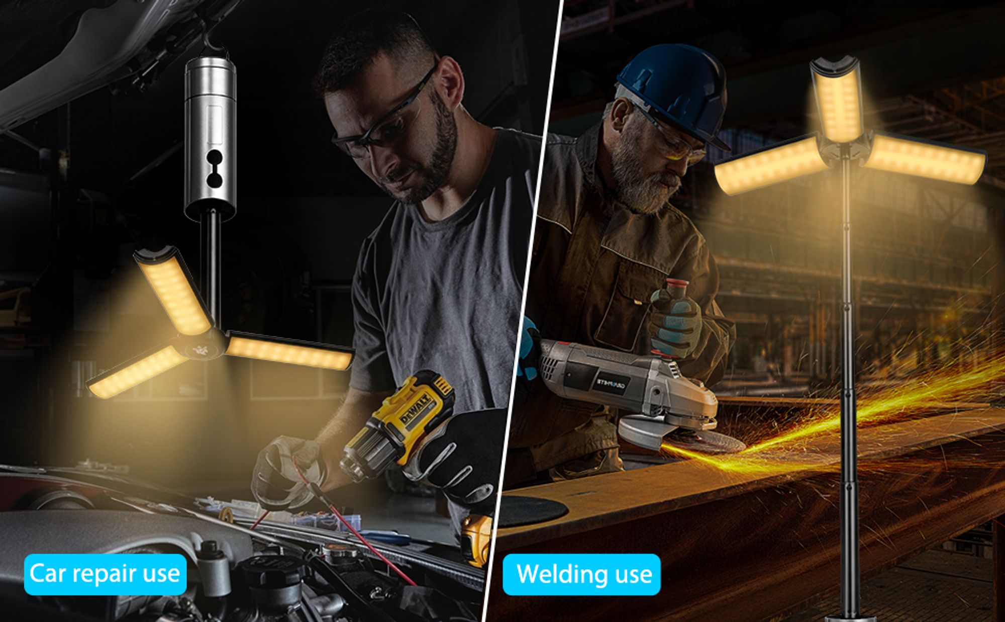 2-in-1einziehbare Campingleuchte,tragbare faltbare Campingleuchte,kabellose Taschenlampe,Campingausrüstung,3000mAh LED-Multifunktionslaterne mit Haken