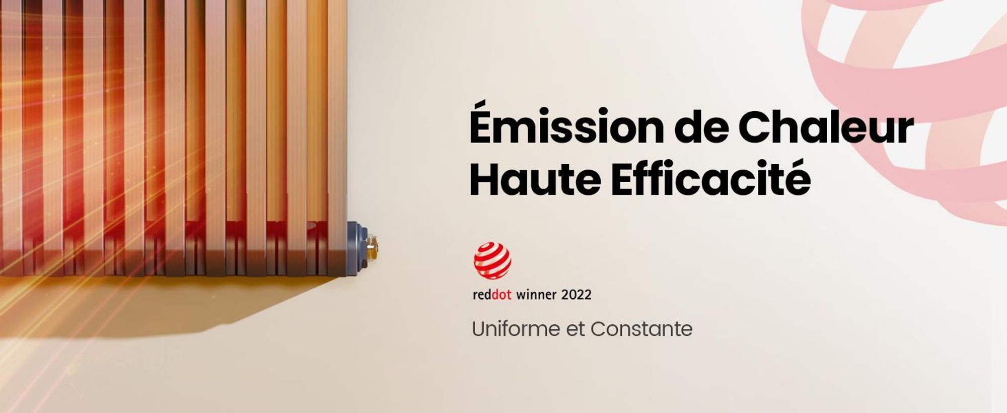 EMKE Radiateur design en forme de D 1800x348mm 1611W Red Dot Award Winner Anthracite - Montage vertical, pour 21,5 m², salle de bain & salon sans radiateur