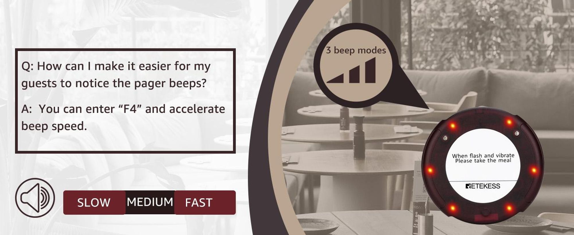 Retekess TD163 Bezdrátový vyvolávací systém, 400M restaurace pager, nabíječka z nerezové oceli, 31 režimů volání, 20 tácky, 20H pohotovostní režim, pager pro nemocnici, restaurace, občerstvení, bar (1 vysílač + 20 pager)