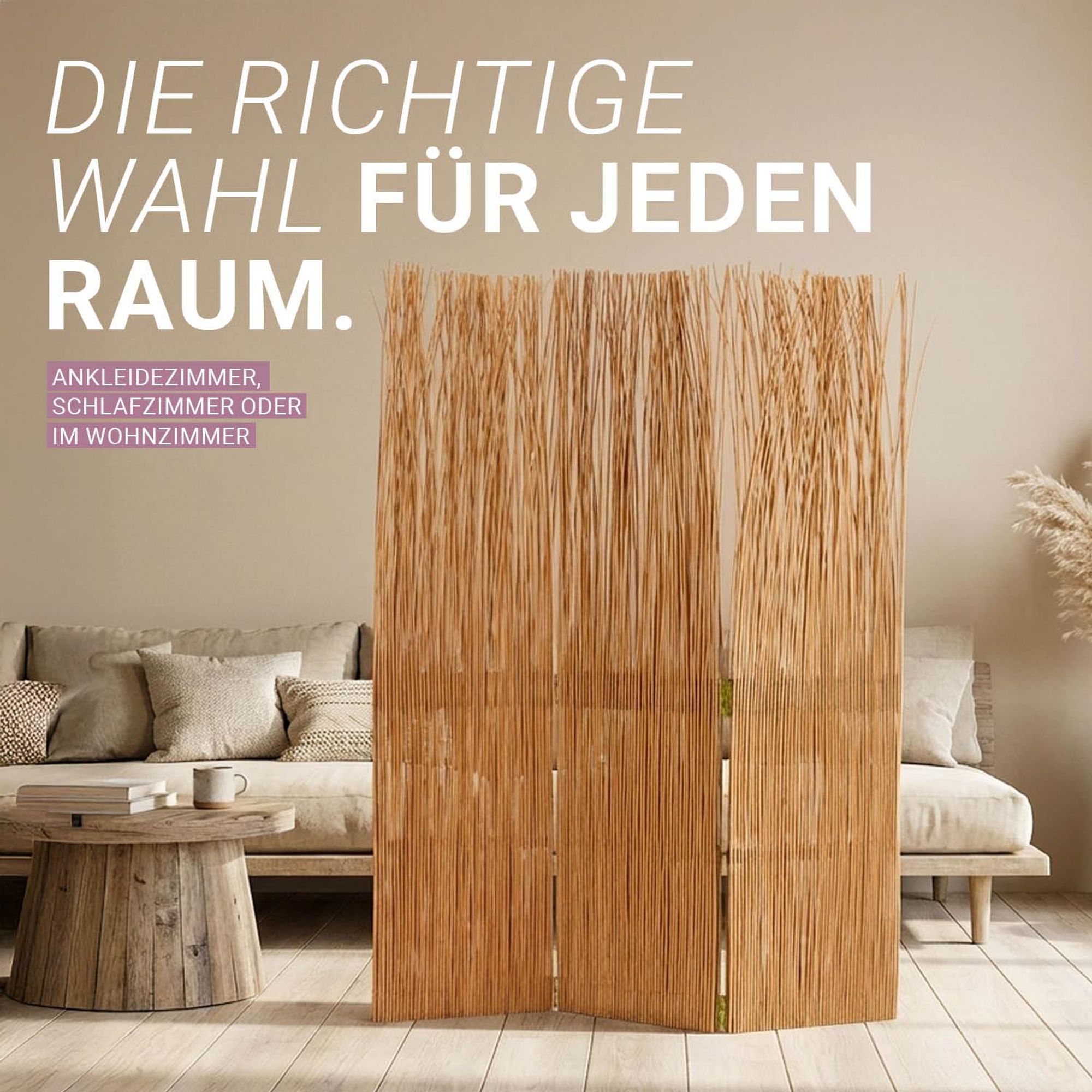 Der Raumteiler kann im Ankleidezimmer, Schlafzimmer oder im Wohnzimmer verwendet werden.