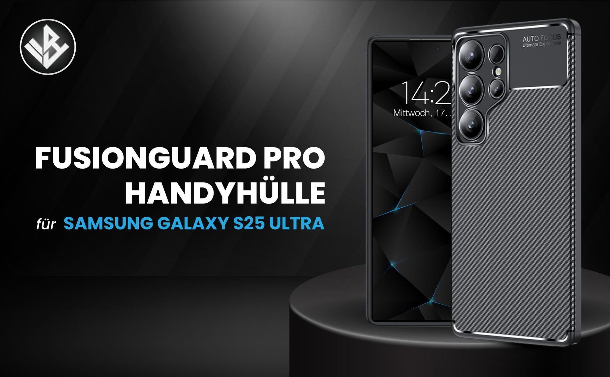 Schwarze ergonomische Schutzhülle für das Samsung Galaxy S25 Ultra
