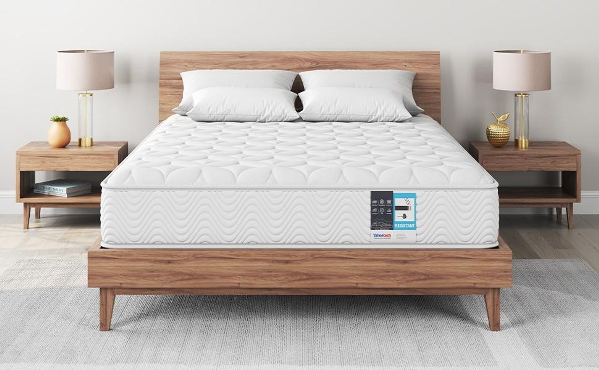 Yaheetech Matratze 140x200cm, 7 Zonen, Härtegrad H3, ergonomische Taschenfederkernmatratze Federkernmatratze, Weiß