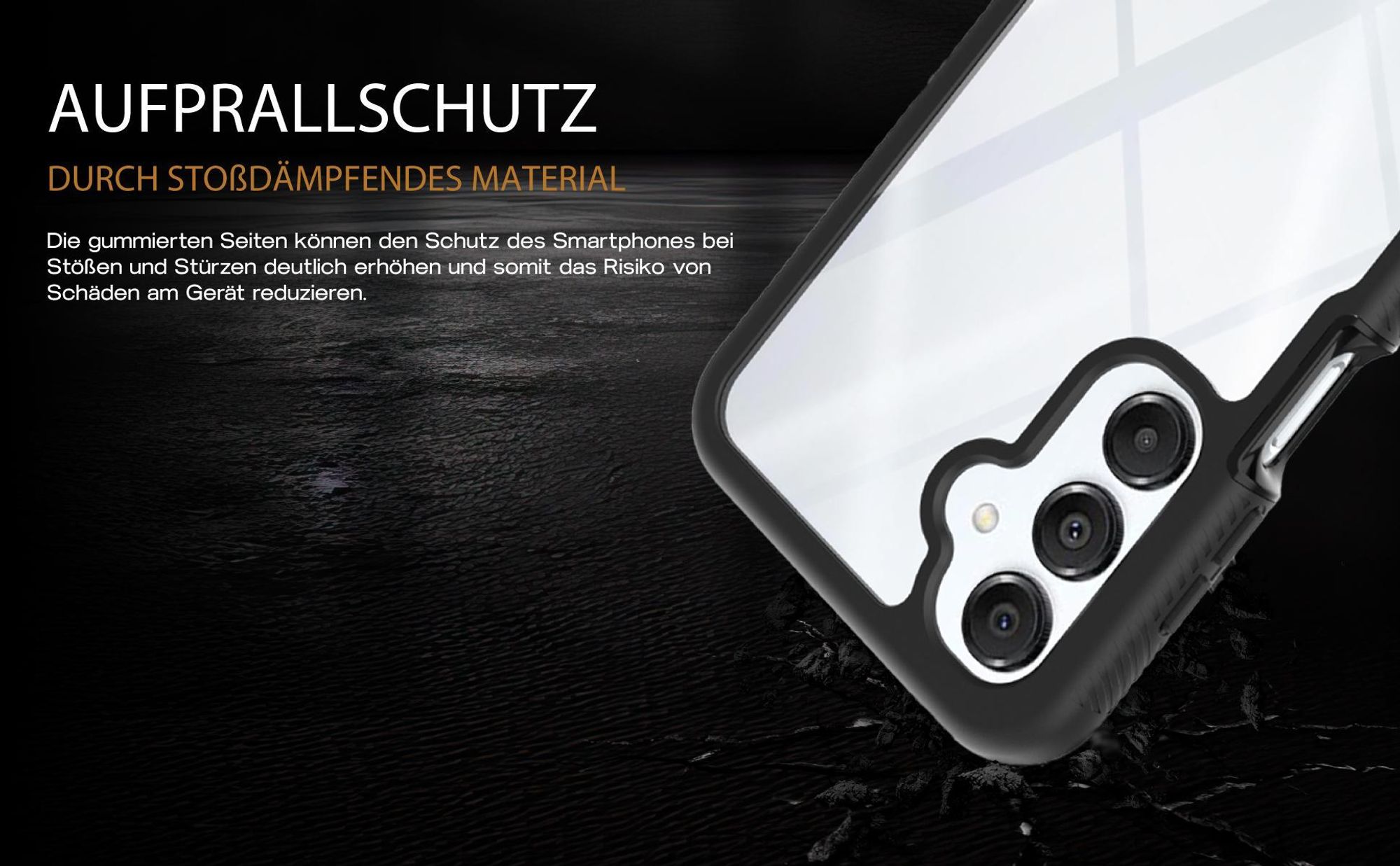 Schwarze 360 Grad Hülle für Samsung Galaxy A17 mit Aufprallschutz