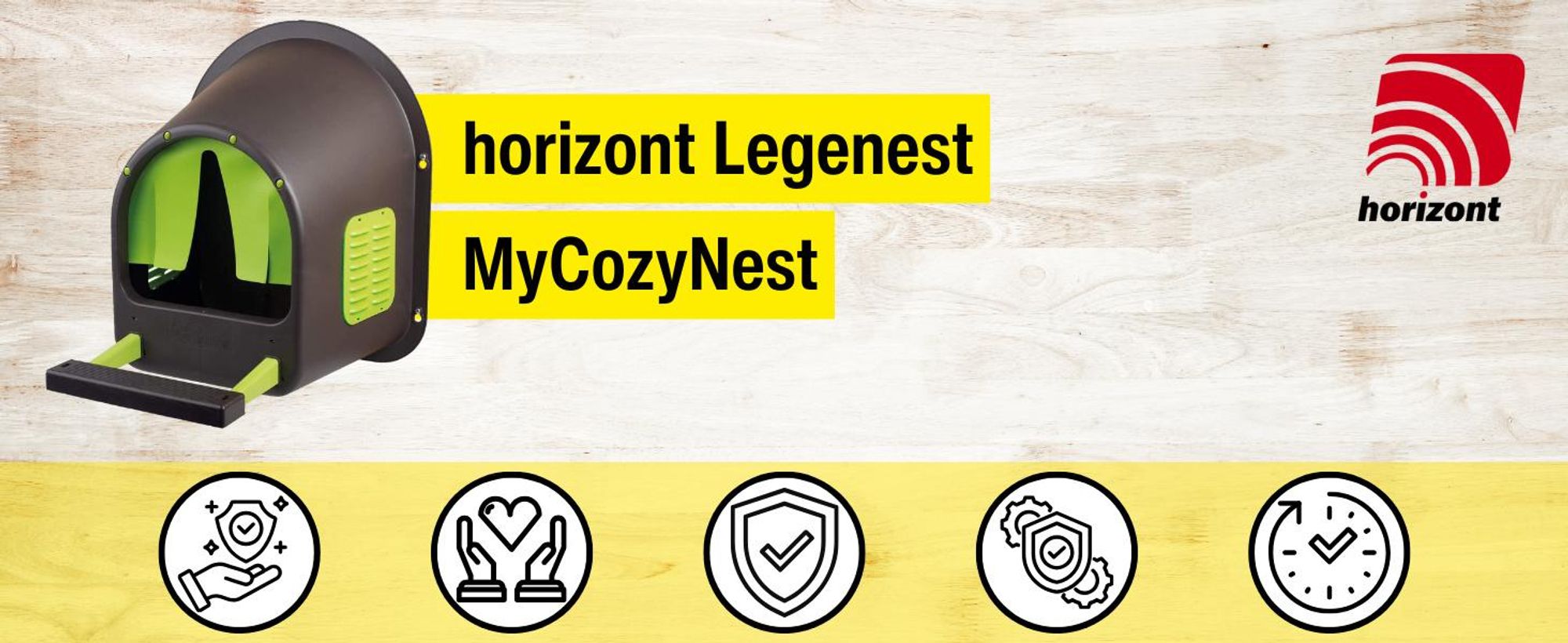 horizont Legenest für Hühner, MyCozyNest, aus Kunststoff, zur Wandmontage, Nest für Hühner, große Hühnerbox, Kunststoffnest, Geflügelnest (2er-pack)