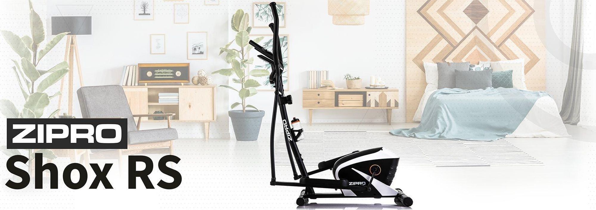 Zipro Magnetický eliptický trenažér Shox RS, nosnost 120 kg, 8 úrovní odporu, měření tepu, černý
