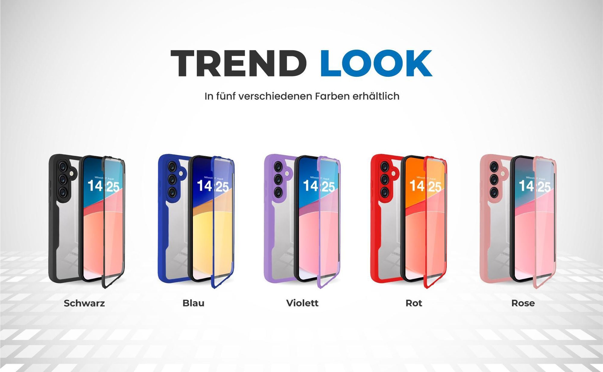 360 Grad Cover Front Back für Samsung Galaxy S25 in verschiedenen Farben