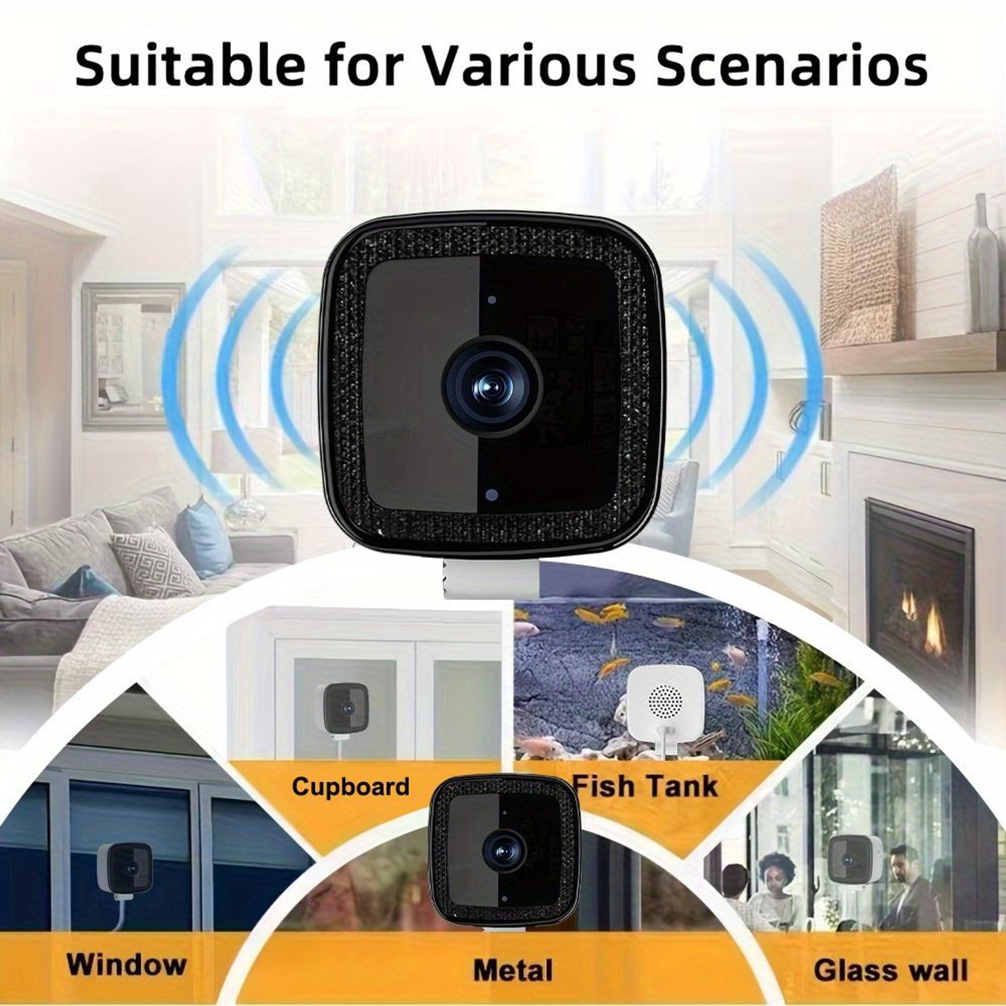1080p WLAN Fensterkamera mit Vollfarb-Nachtsicht und Zwei Wege Audio Durchsicht durch das Fenster Haussicherheitskamera und Babyphone für den Inne