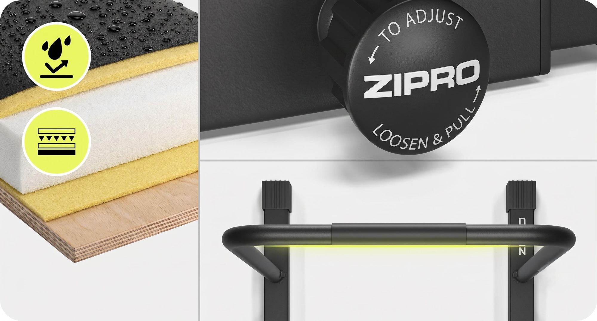 ZIPRO Deepdip Dip Station Höhenverstellbar Barren - Calisthenics Trainingsständer Liegestützgriffe Kraftstation Homegym 240 kg Bauchtrainer