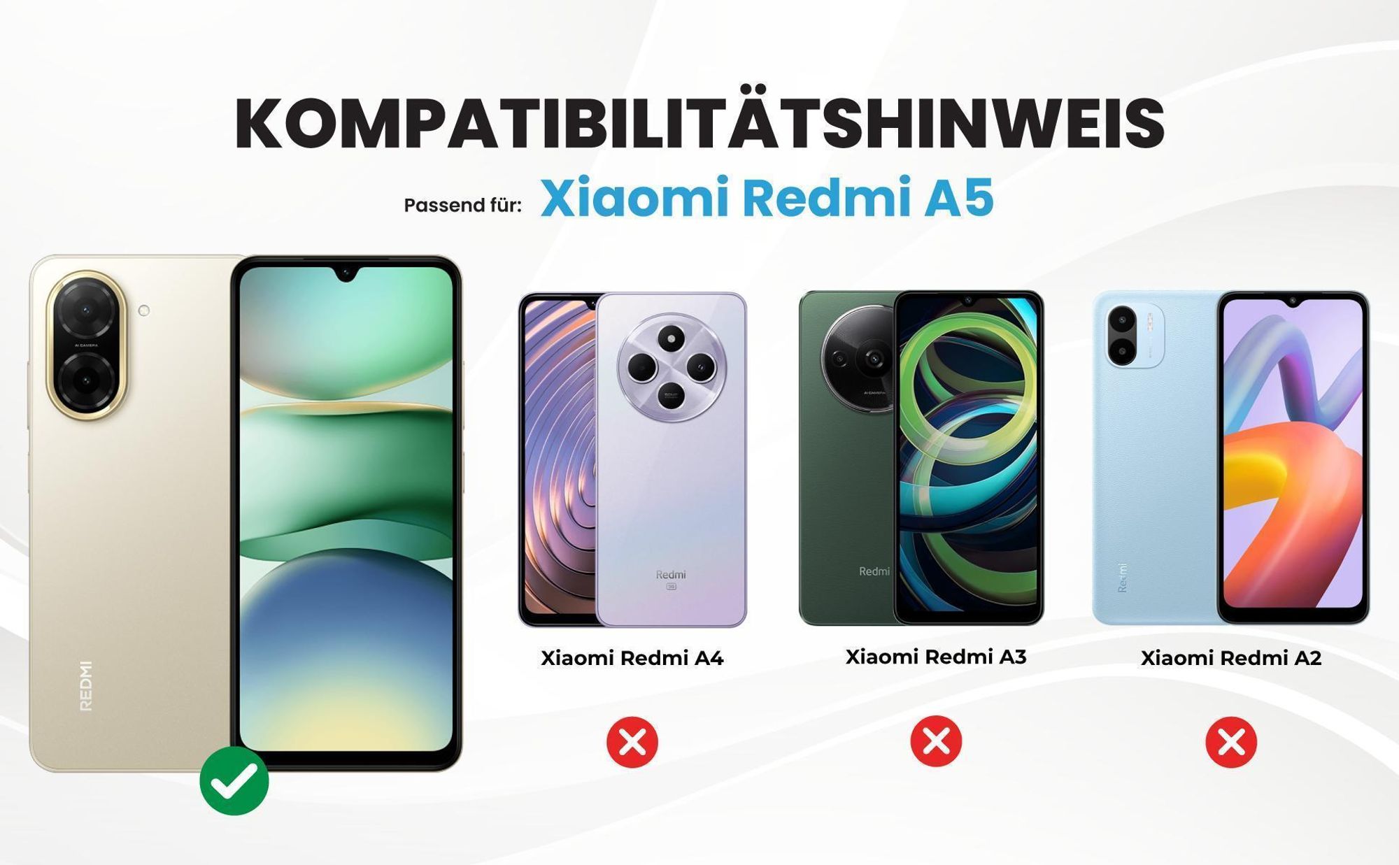 Kompatibilitätshinweise Hülle für Xiaomi Redmi A5