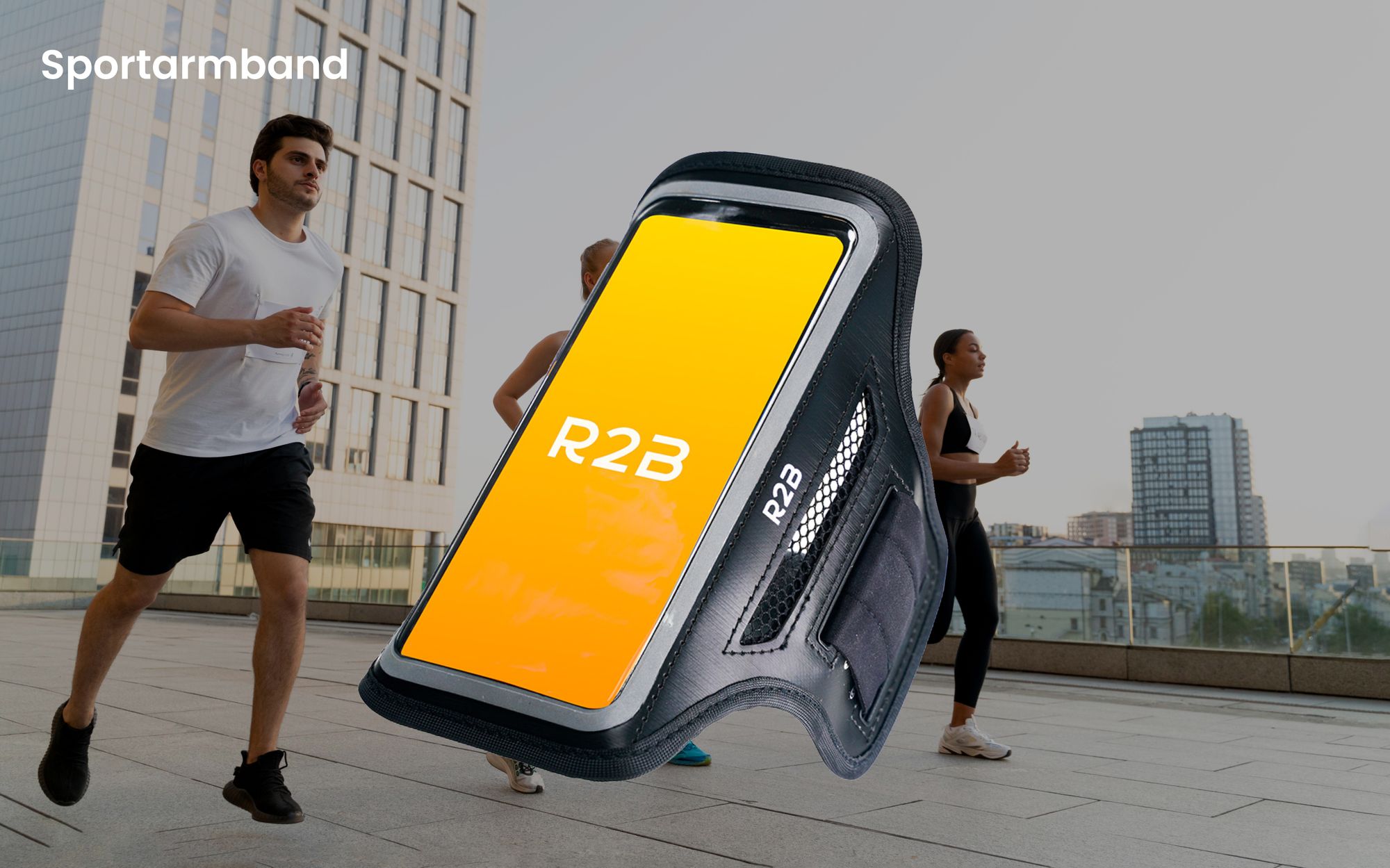 R2B Handyhalterung joggen - wasserdicht bis 6,5 Zoll- Sportarmband - Handytasche arm - Handy halterung sport – reflektierend