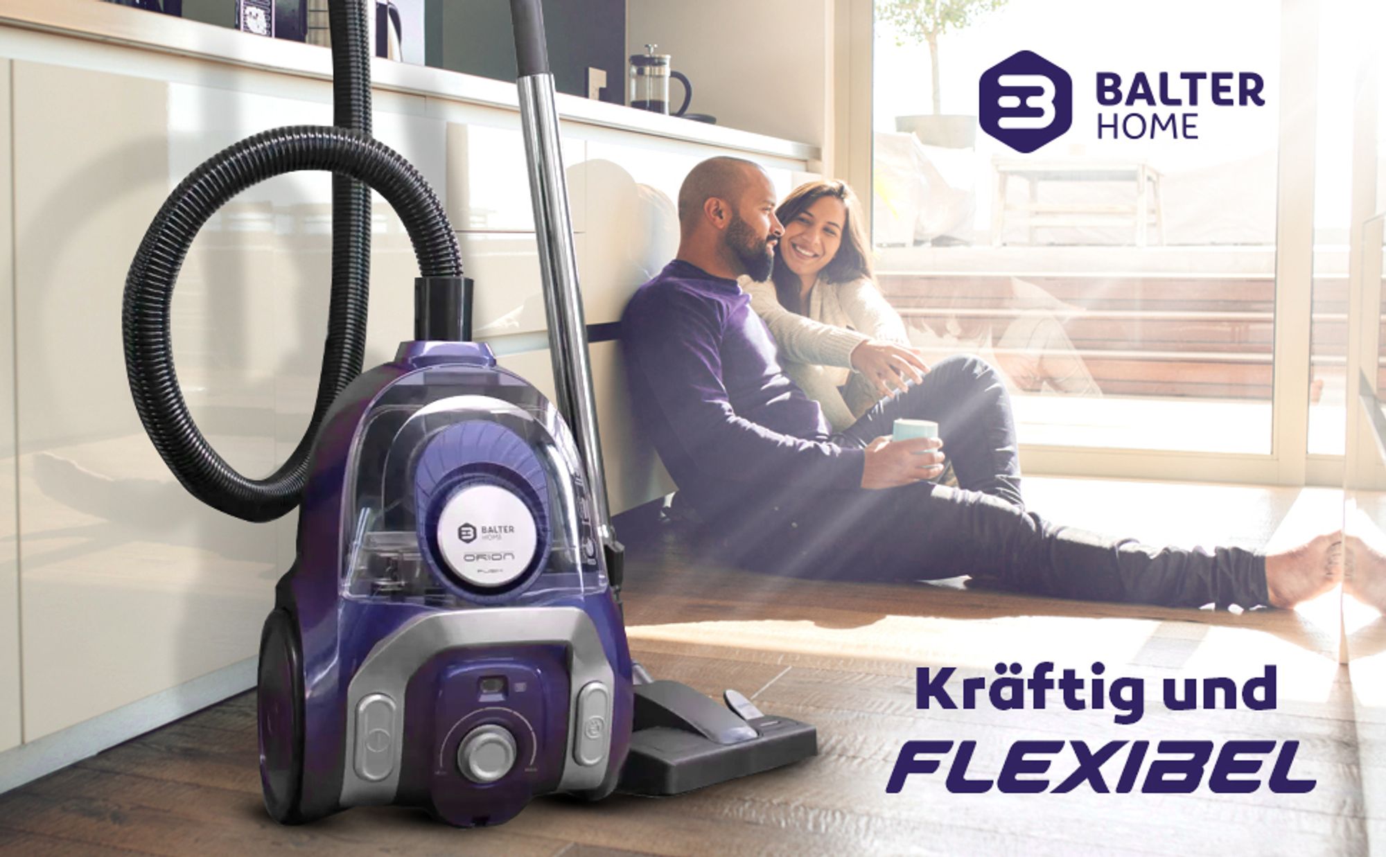 Balter Orion X3 Staubsauger, Bodenstaubsauger Beutellos, Saugkraft-Regulierung, mehrstufiger Filter, Zyklon, 800W, 3.5L Staubbehälter, Lila