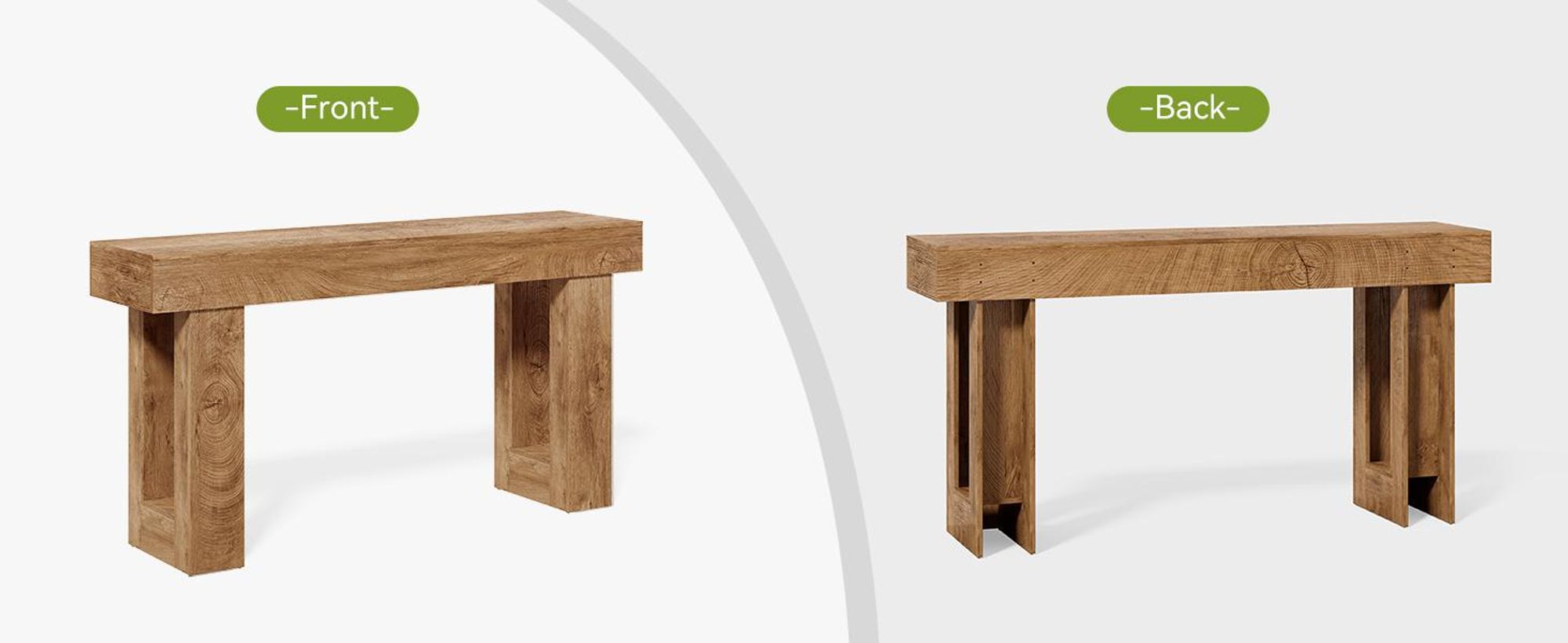 LITTLE TREE Konsolentisch, 160 cm, Eingangsbereich, Sofatisch hinter der Couch, Holztisch für Flur, industriell gefertigter Konsolentisch, Eichenfarbe